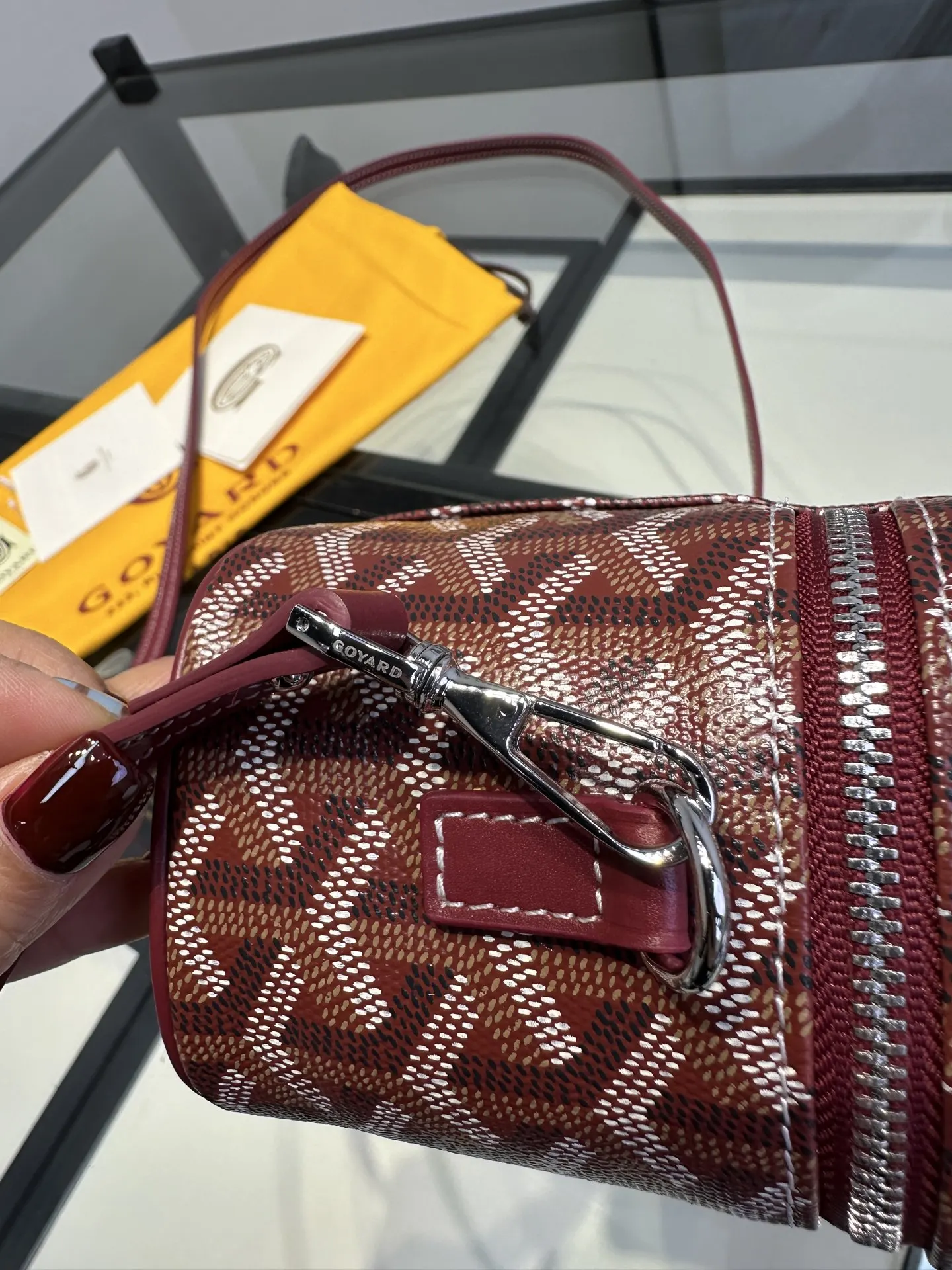 Goyard 酒紅 小牛皮 收納包 旅行收納款