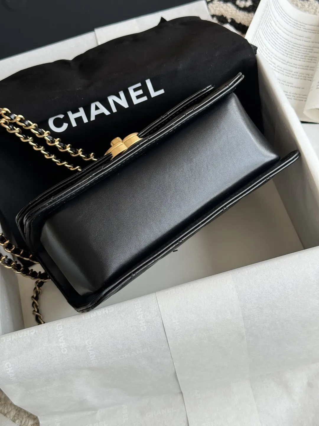 Gold Chain Bag Leather