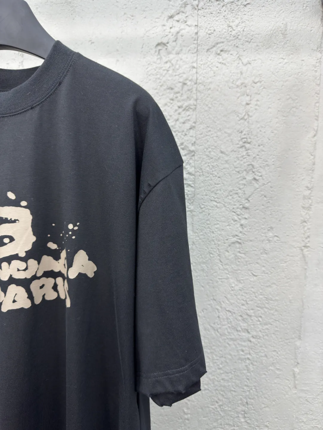 Balenciaga Black Cotton Logo Short Sleeve T-Shirt Street