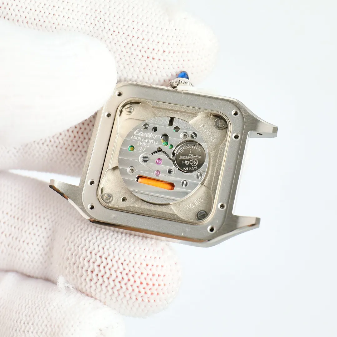 Cartier 蓝色 玫瑰金 牛皮 手表 经典腕表款