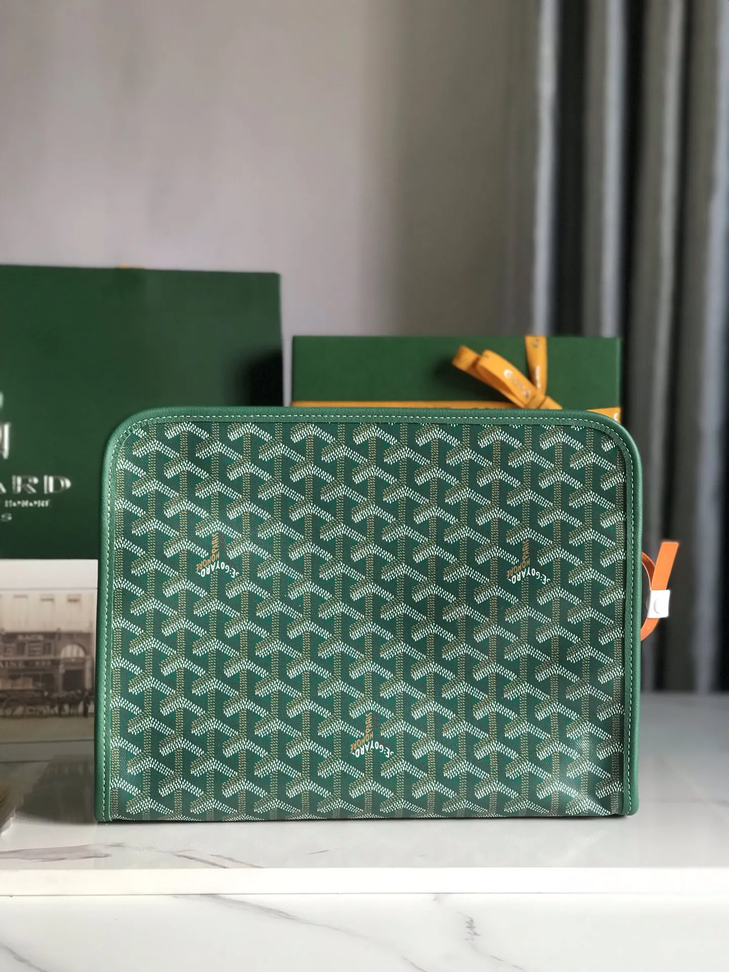 Goyard 黄色 牛皮 手拿包 精致手拿款