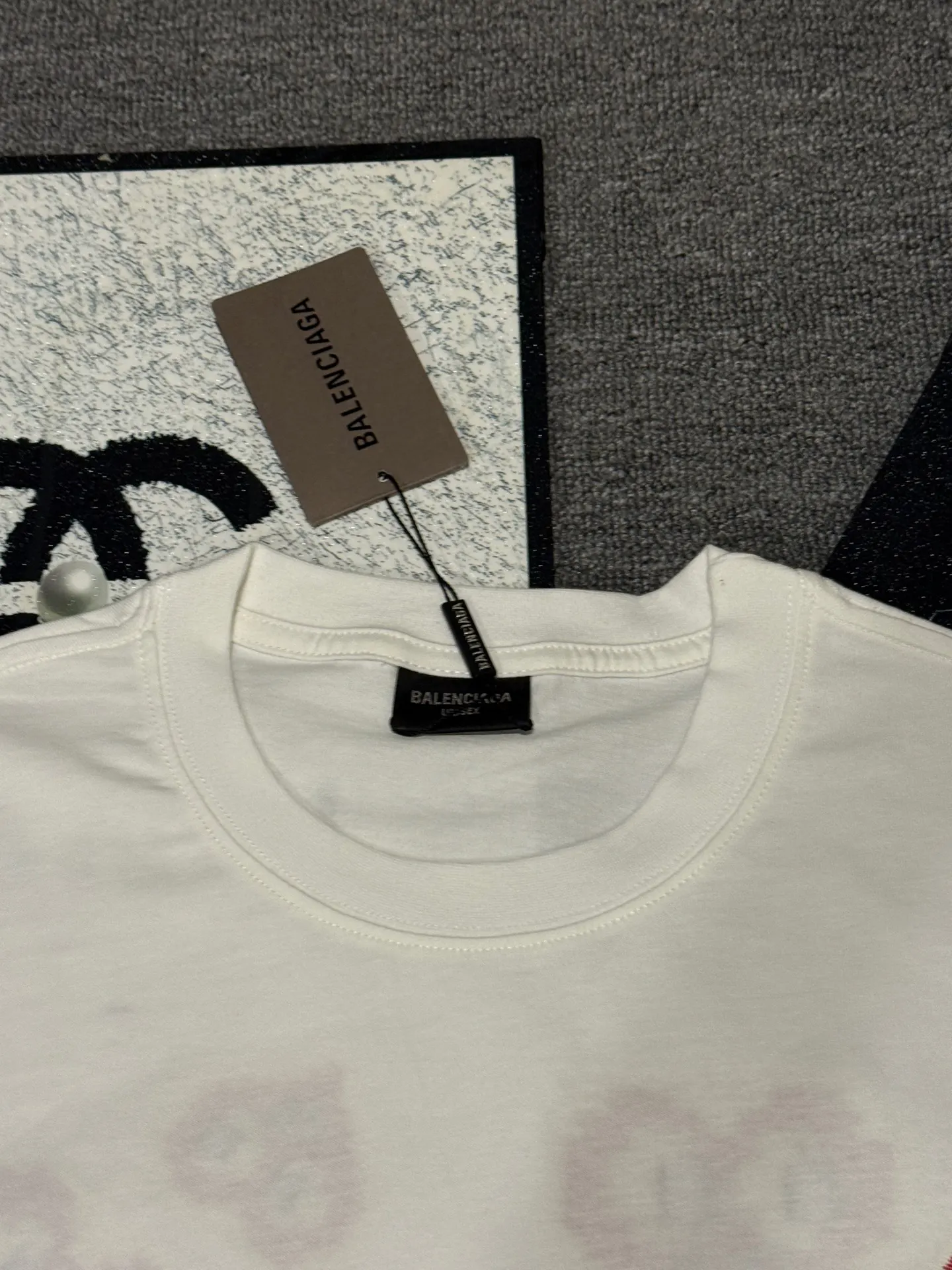 Balenciaga 白色 Logo 字母 短袖T恤 街头休闲款