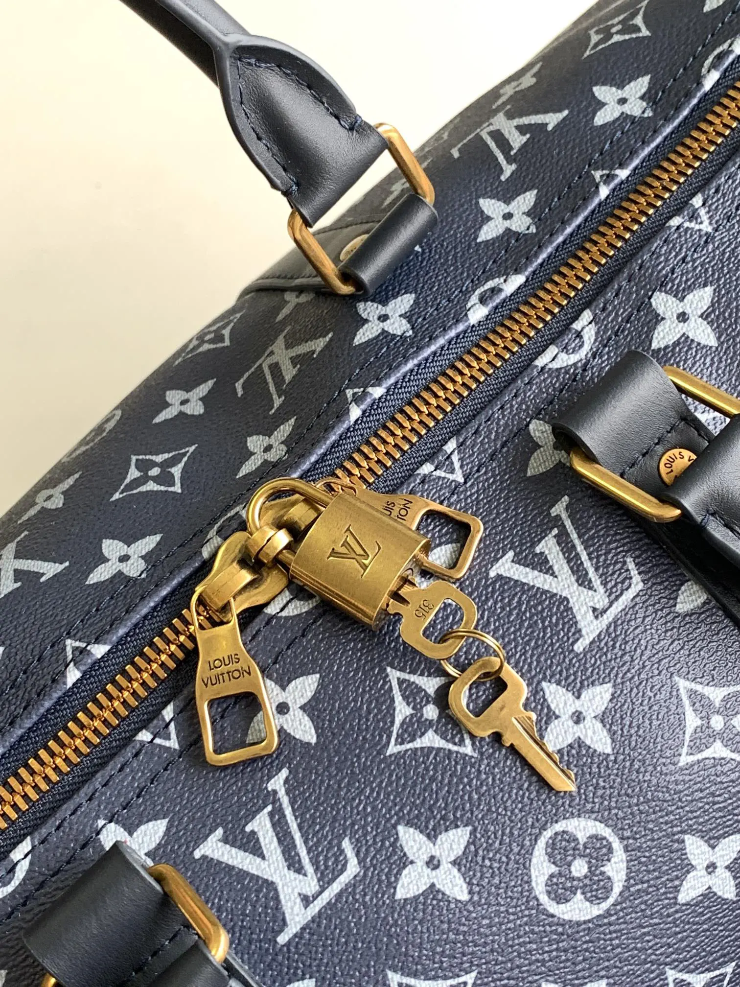 Keepall 丹宁 牛皮 旅行袋 大容量旅行款