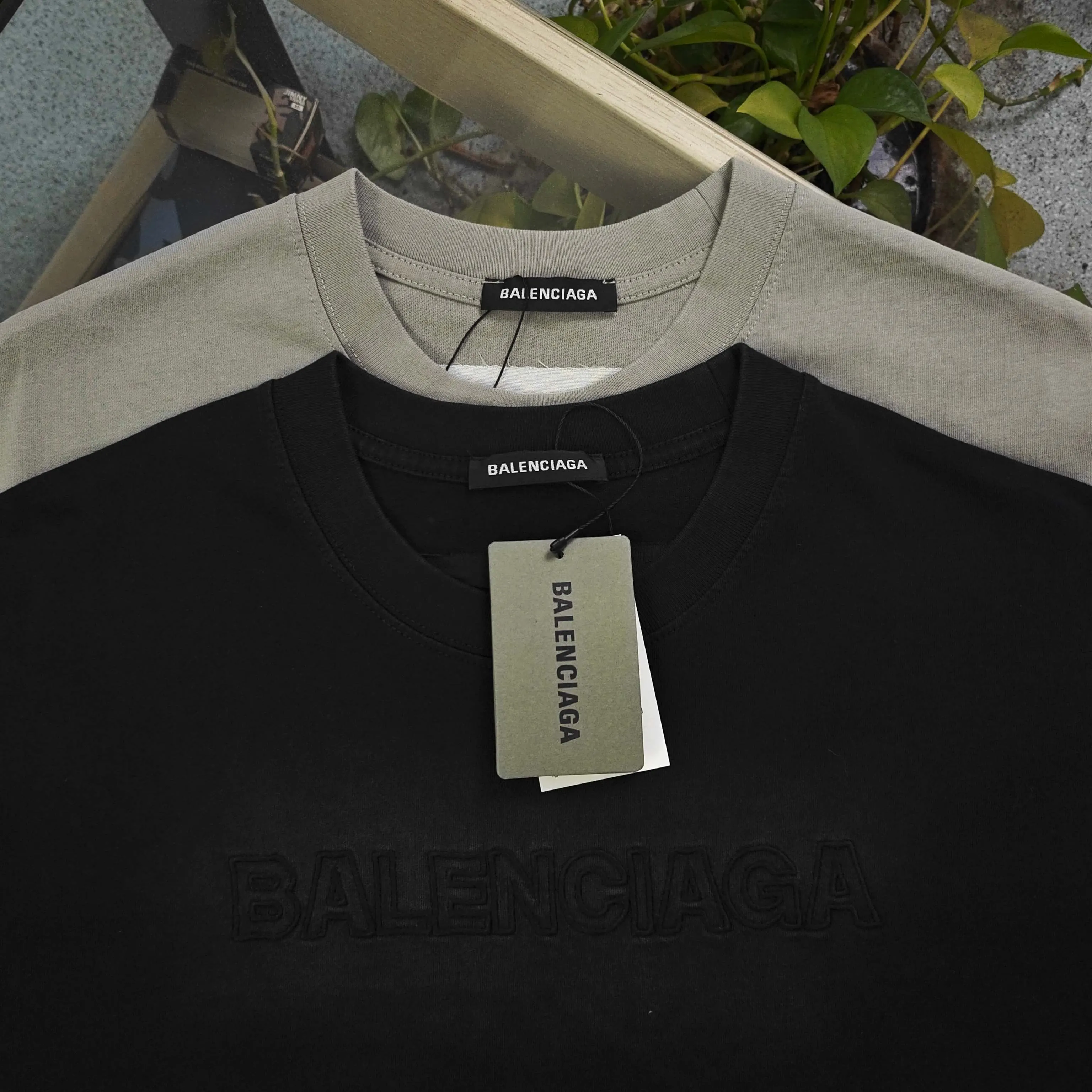 Balenciaga Black Cotton Logo Sneakers