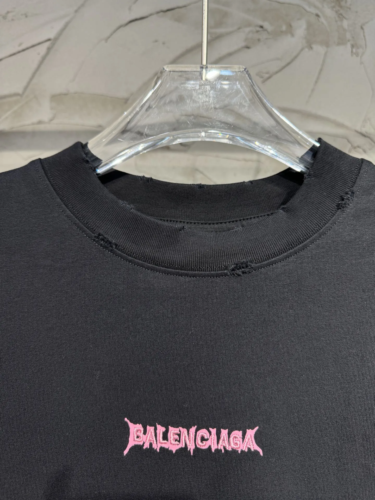 Balenciaga 26SS 粉色 Logo 字母 短袖T恤