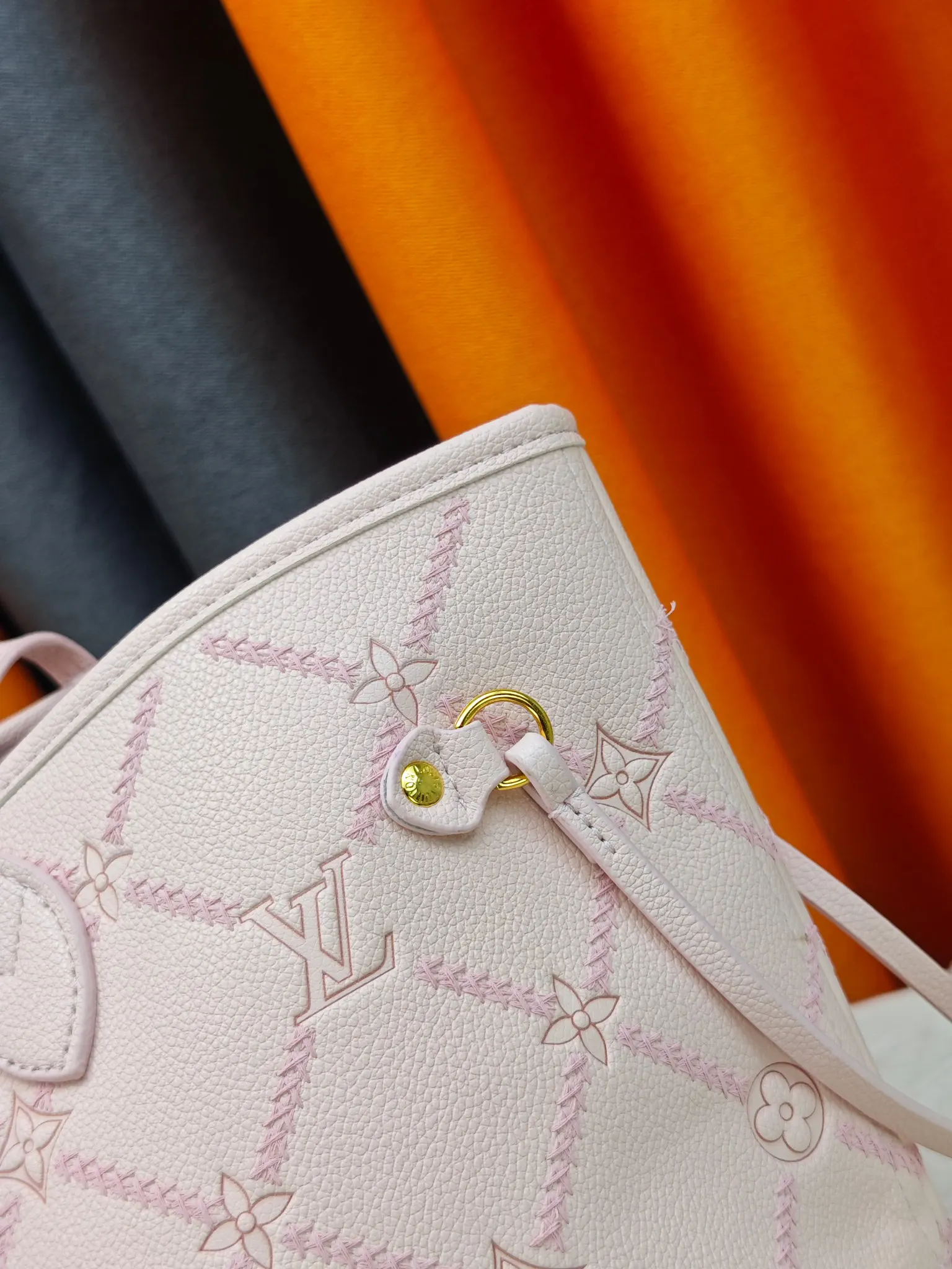 LV Neverfull 杏色 Mo托特包 大容量托特款