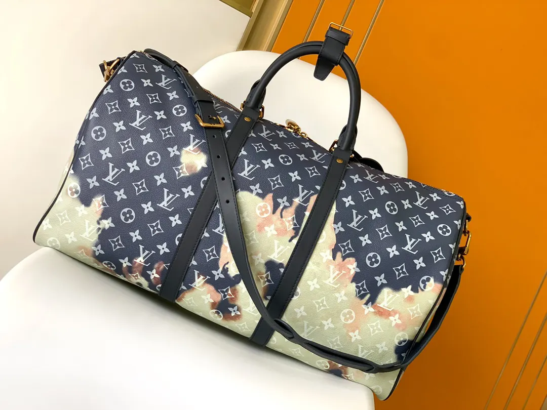 Keepall 丹宁 牛皮 旅行袋 大容量旅行款