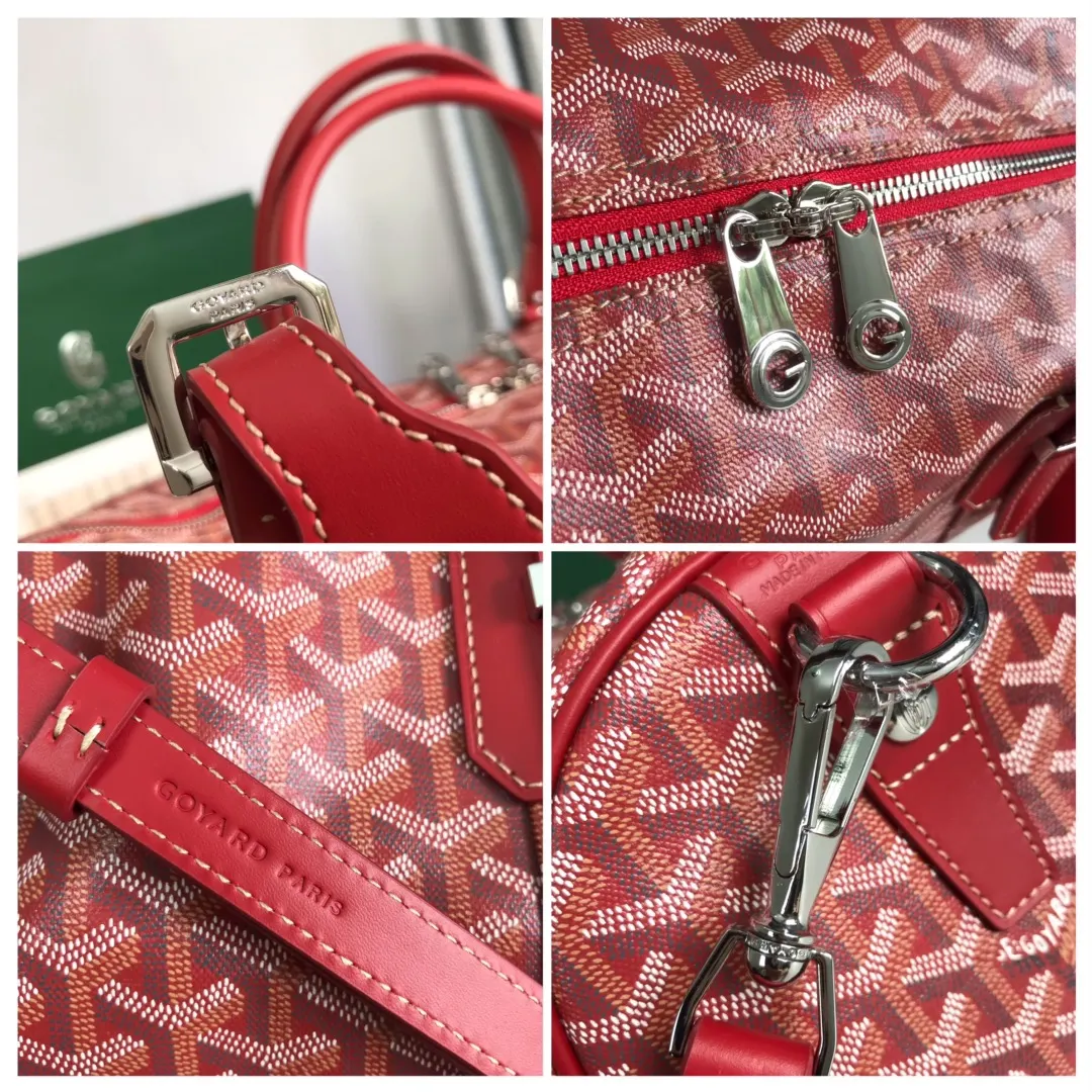Goyard 深蓝 酒红 小牛皮 旅行包 大容量旅行款