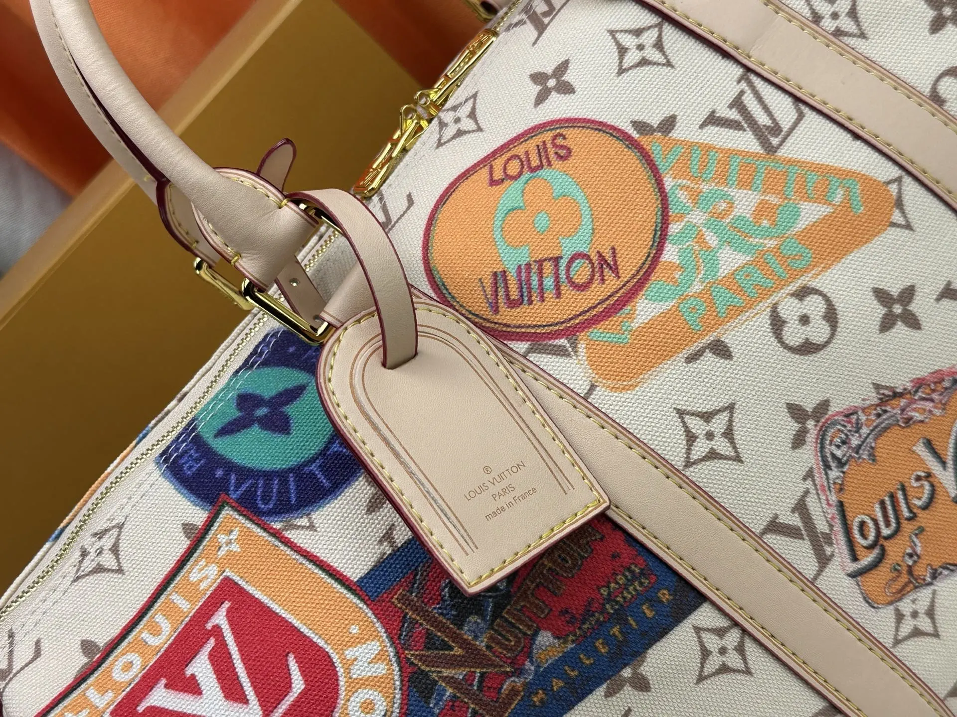 LV 金色 牛皮 旅行袋 大容量旅行款