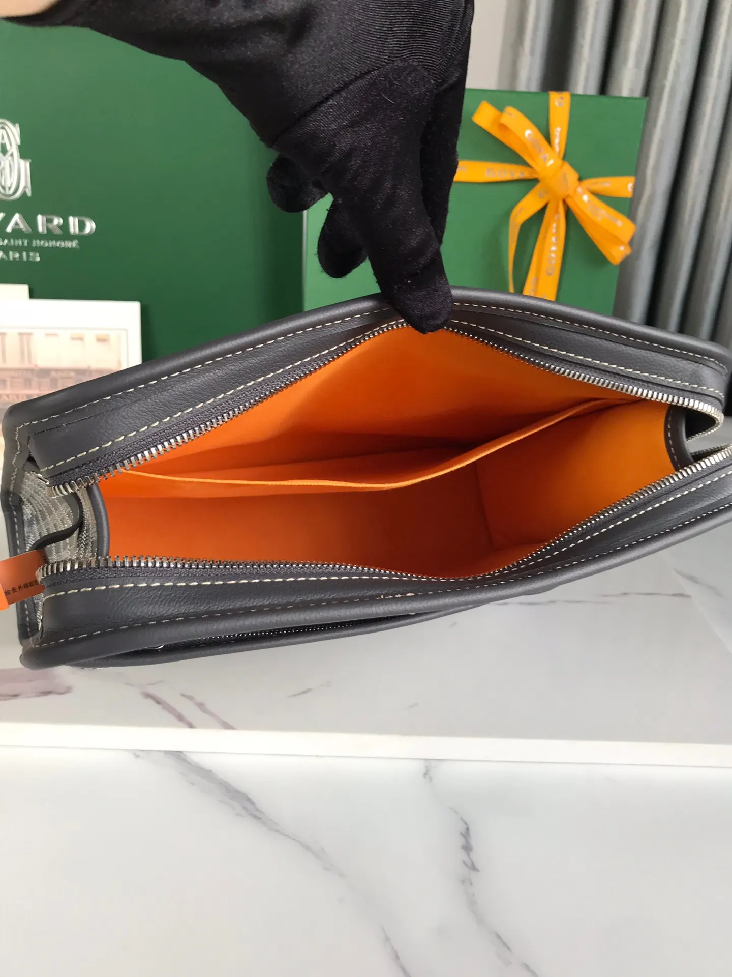Goyard 黄色 牛皮 手拿包 精致手拿款