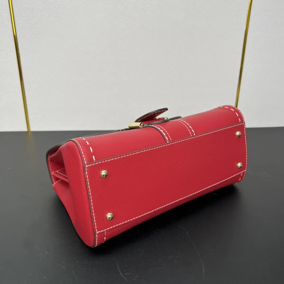 Delvaux 焦糖色 小牛皮 手提包 通勤手提款