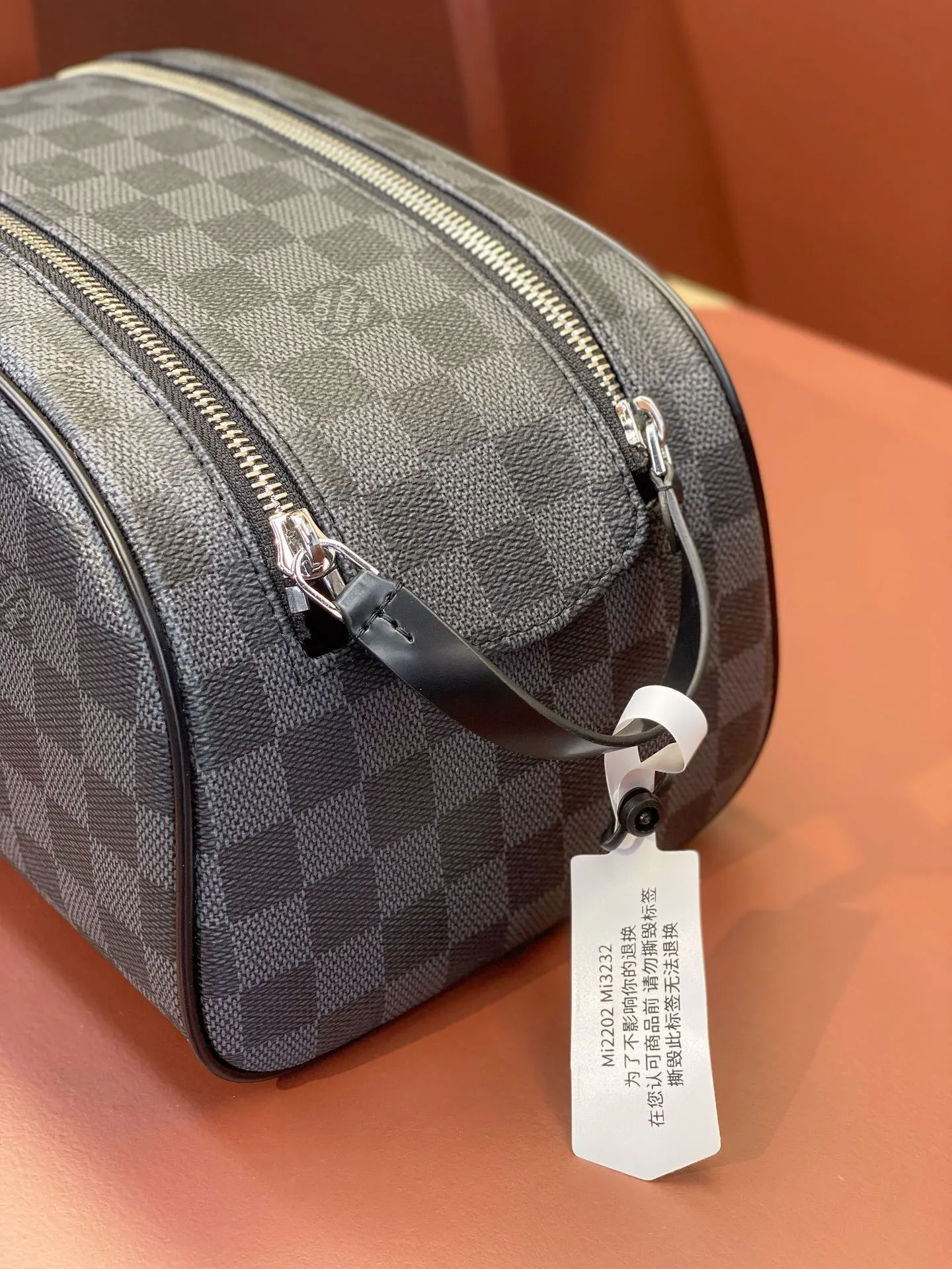 金色 帆布 黑格 化妆包 便携收纳款
