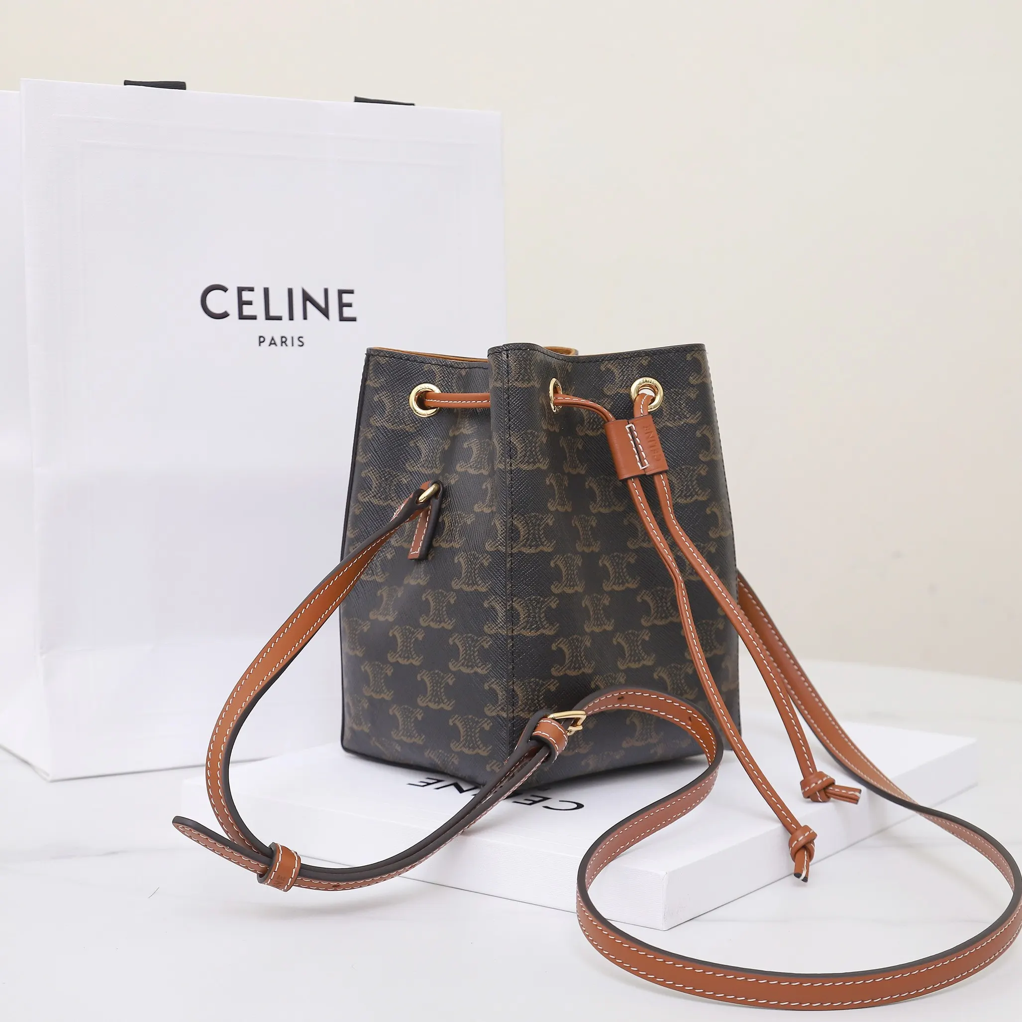 Bucket Bag Casual Leather