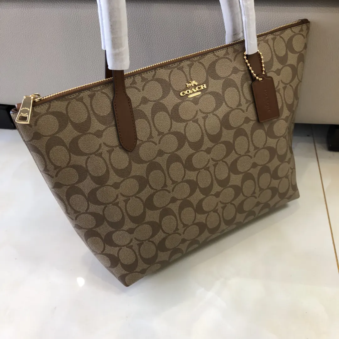 牛皮 C原 拉链托特购物袋 牛皮 經典PVC 托特包 大容量托特款