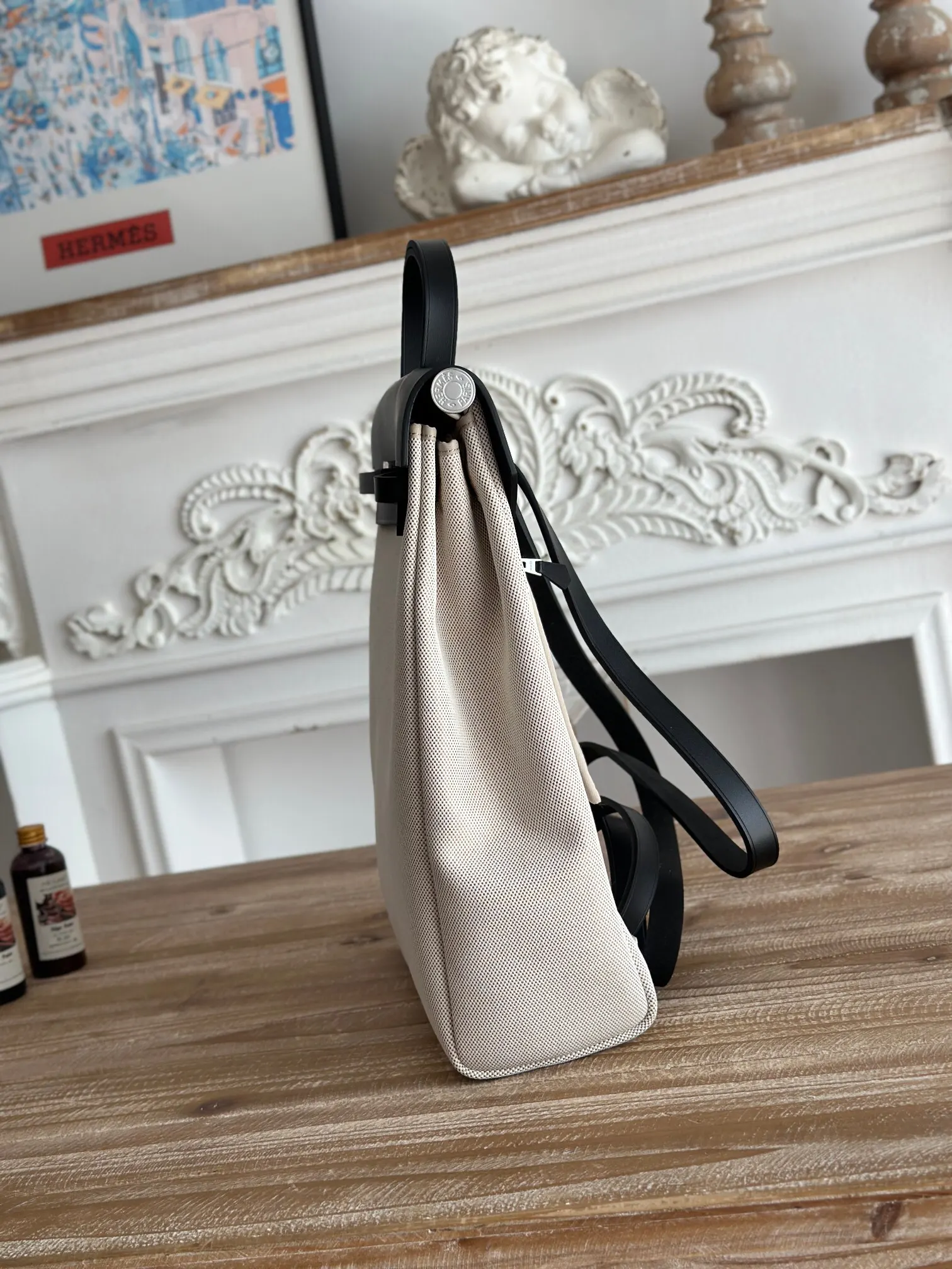 Hermès Herbag 牛皮 双肩包 轻便通勤