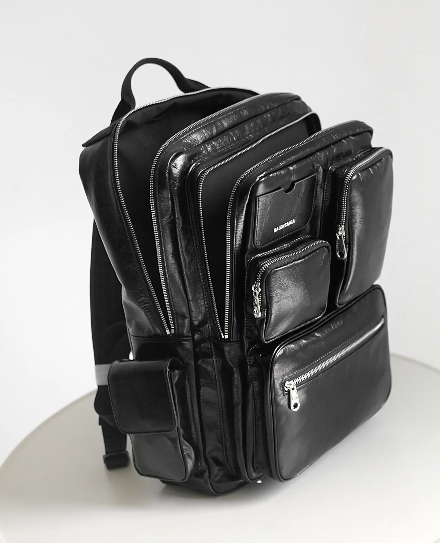 Balenciaga 银色 皮革 双肩包