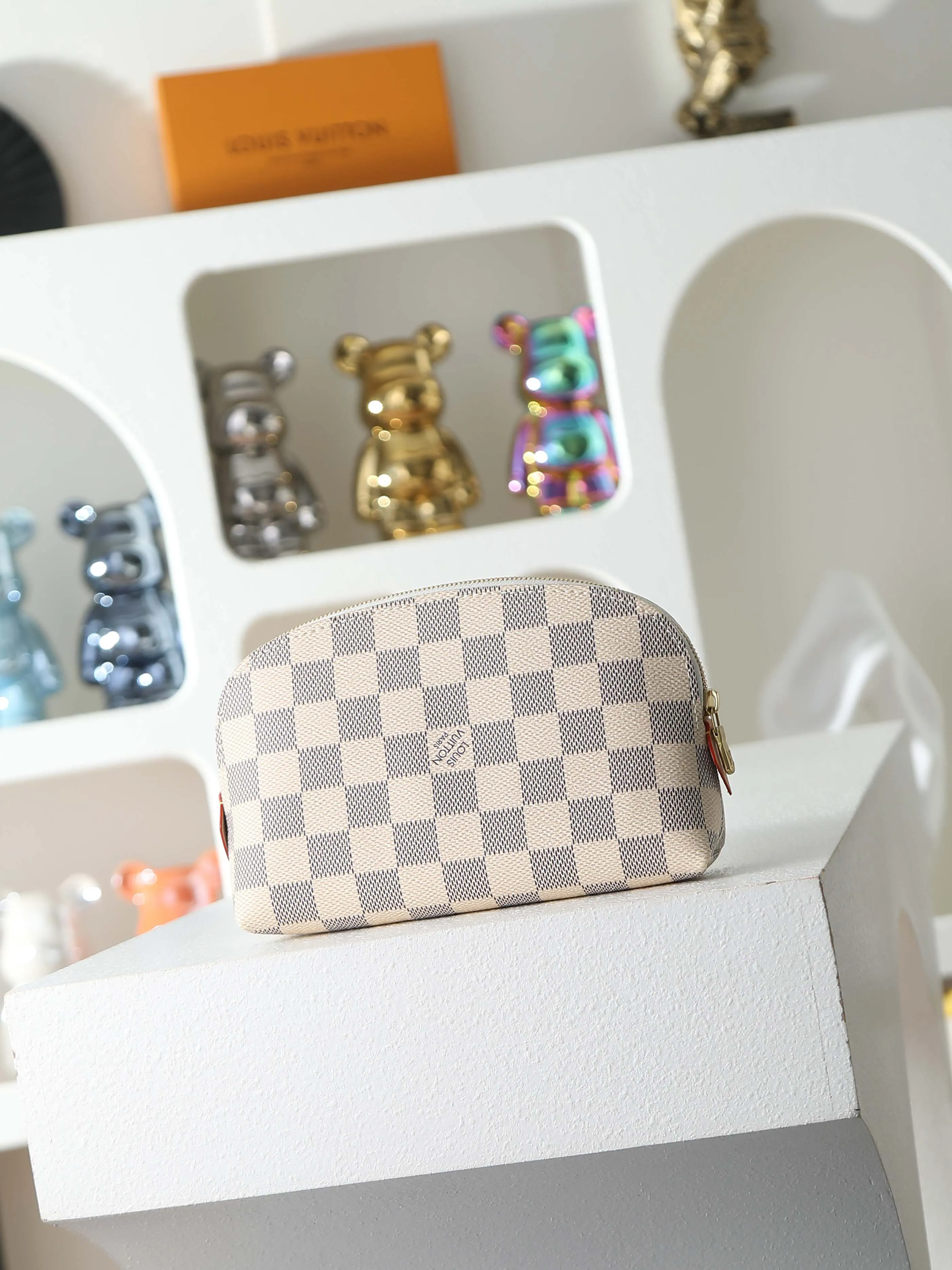 LV 白色棋盘格翻盖包 金链单肩款｜ORBUYBAG 岚奢包高端时尚精品