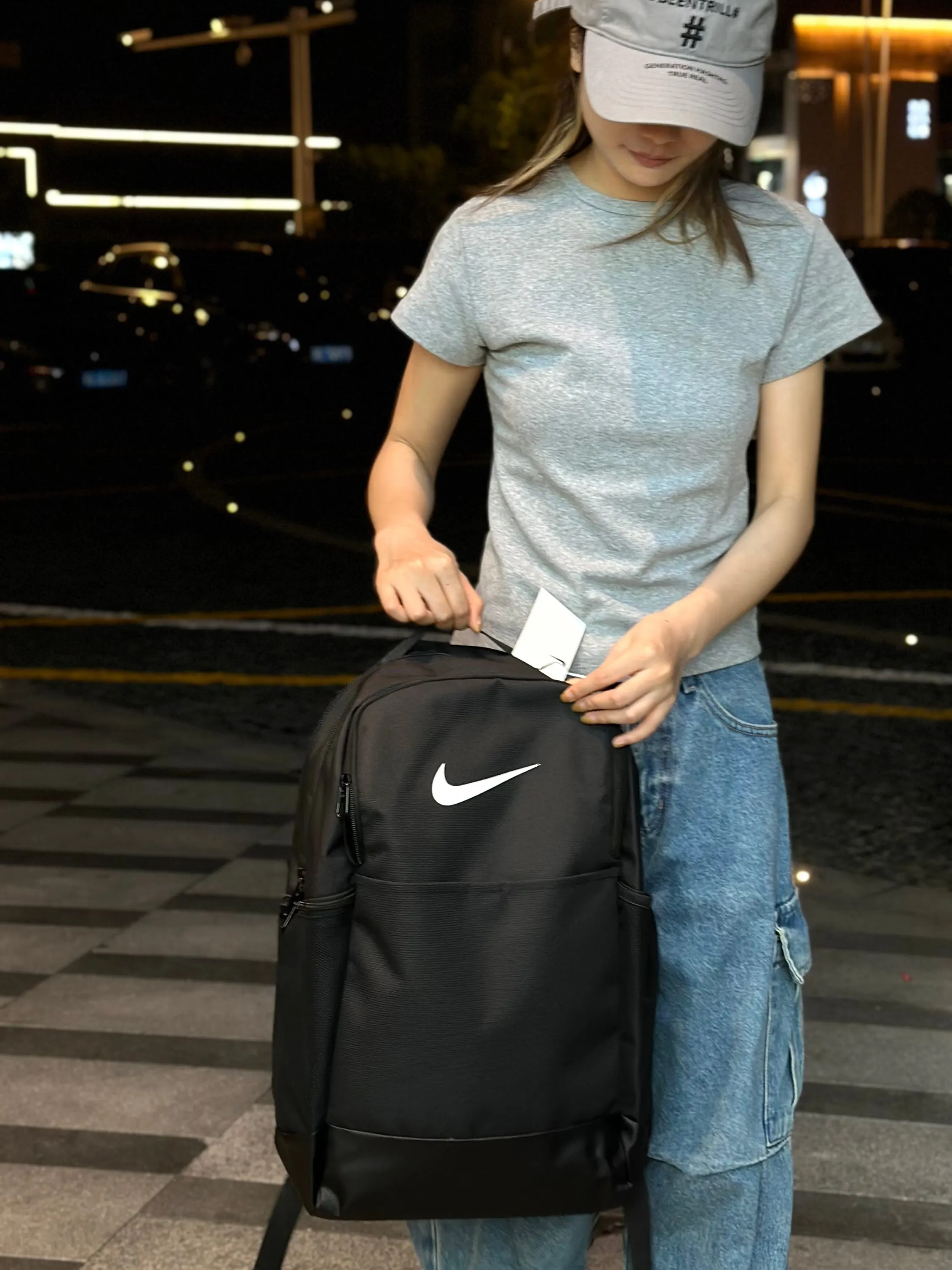 黑色 耐克nike高級黑單肩包男女同款 质量 日常單肩背款