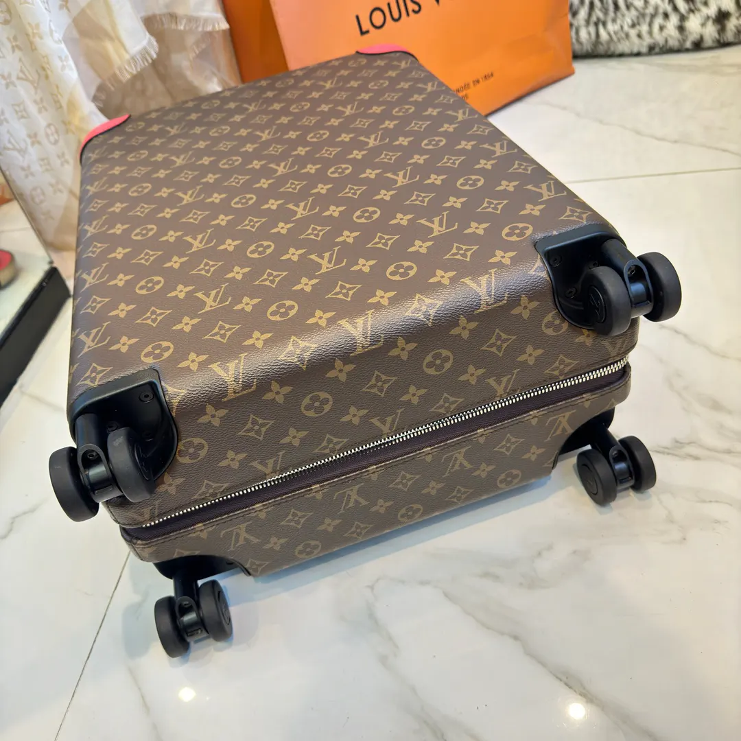 LV 棕色 老花 帆布 ｜ 版 登机行李箱 四轮 旅行拉杆款 轻便出行款