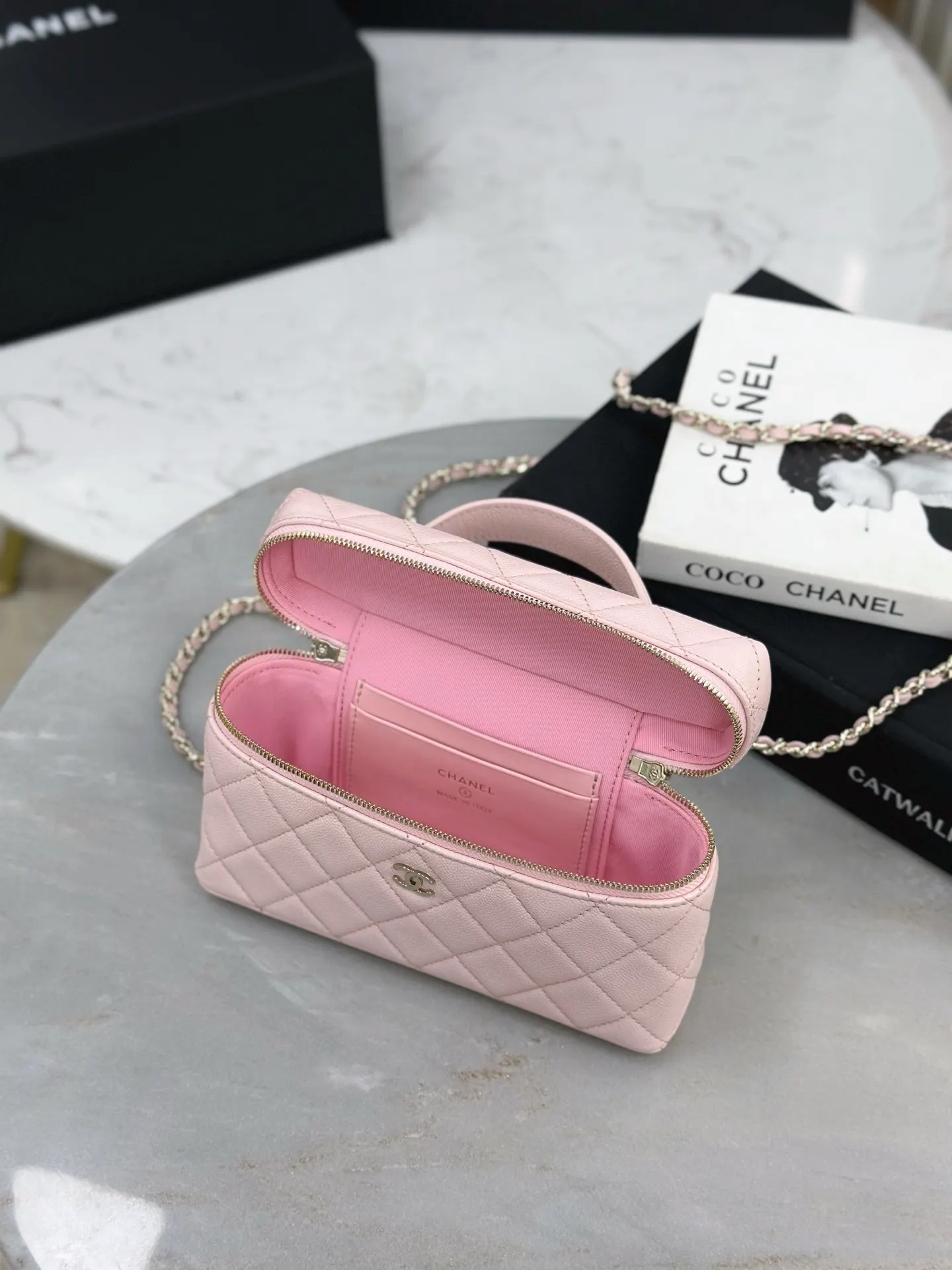 Chanel 19 Pink Leather Handbag