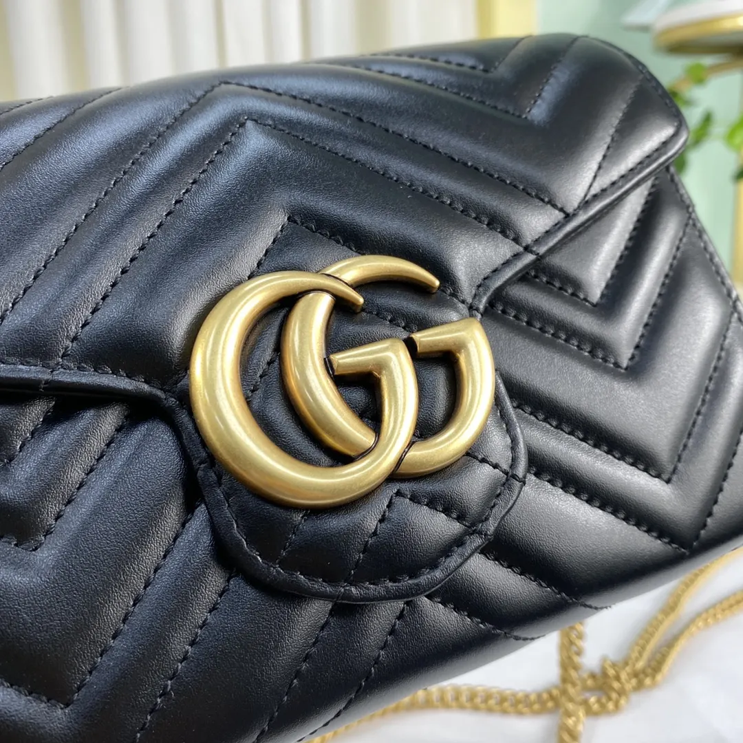 Gucci Marmont Quilted Leather Chain Bag Shoulder and Crossbody Wear