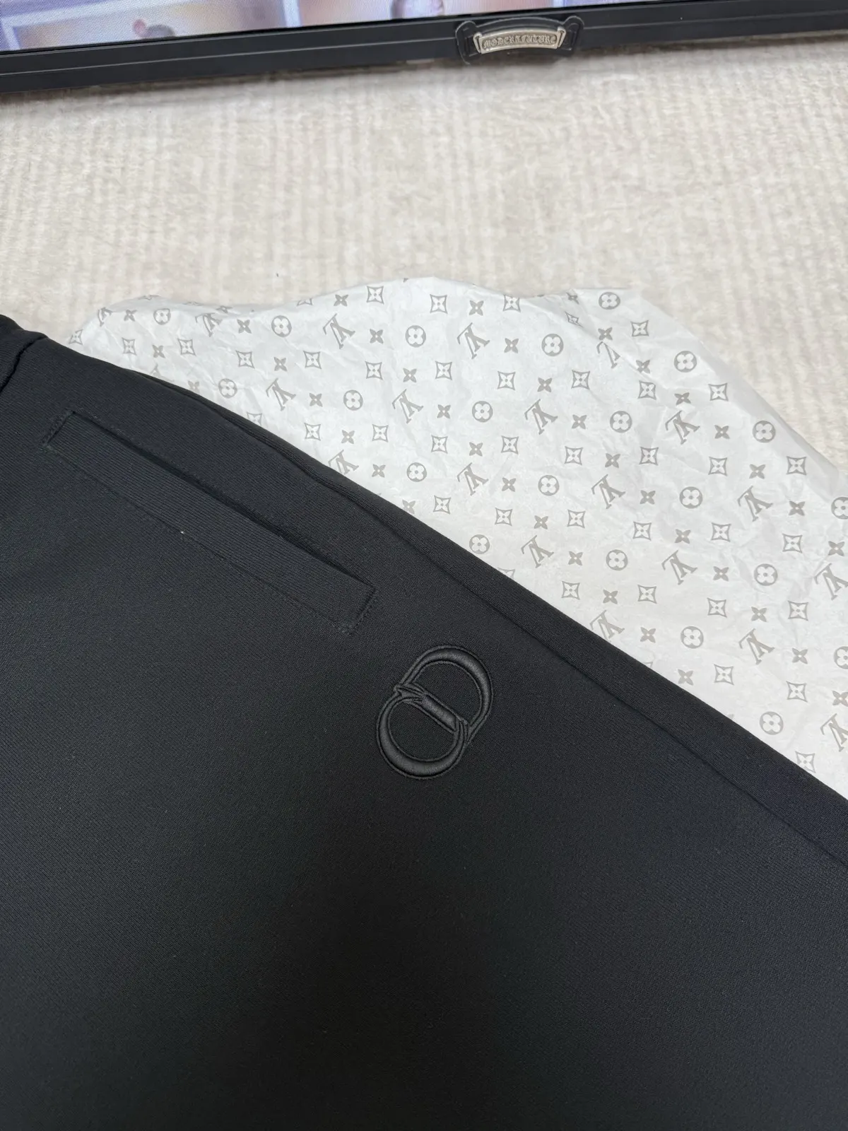 Dior 黑色 刺绣 短裤