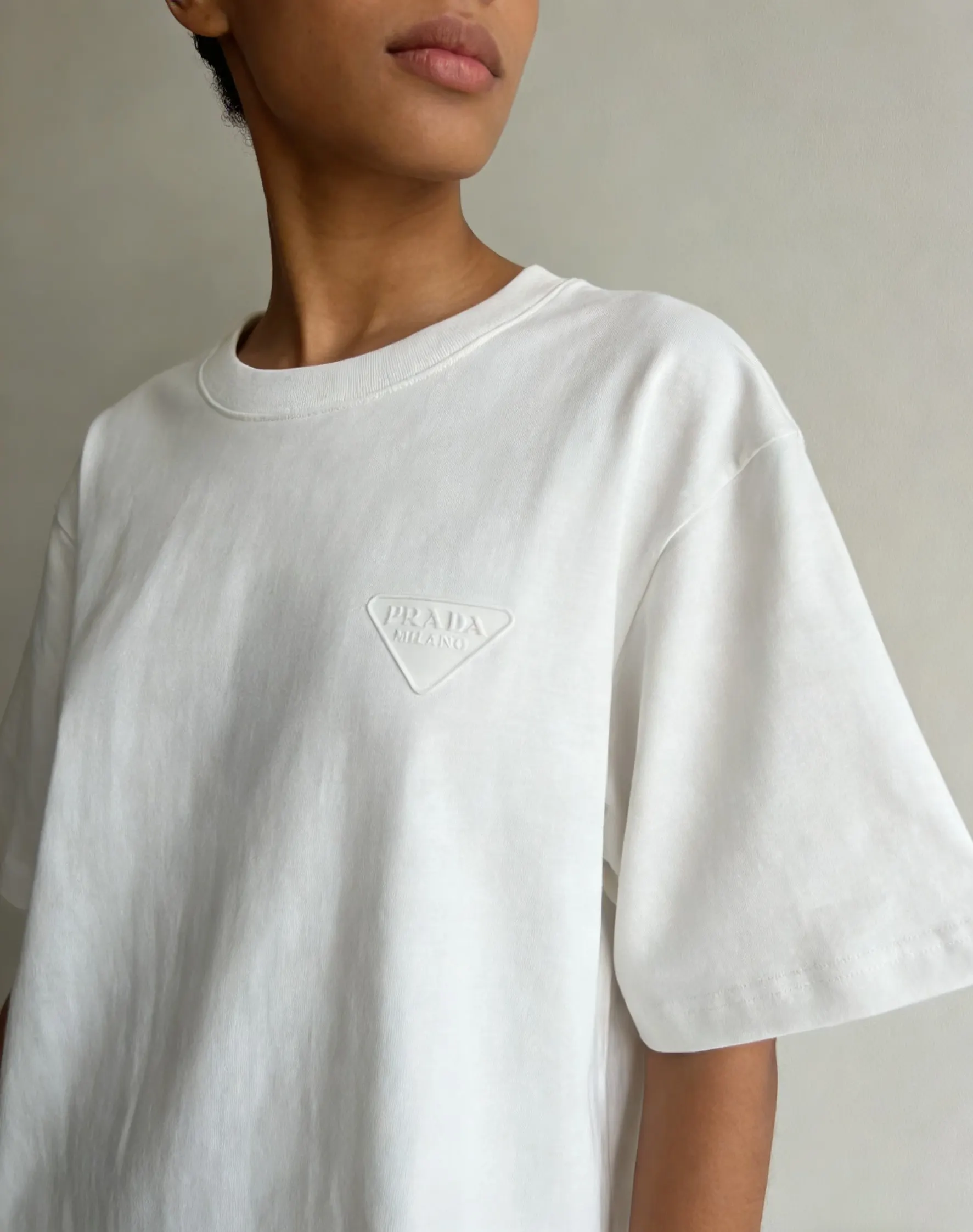 Prada T-Shirt Cotton Triangle Logo