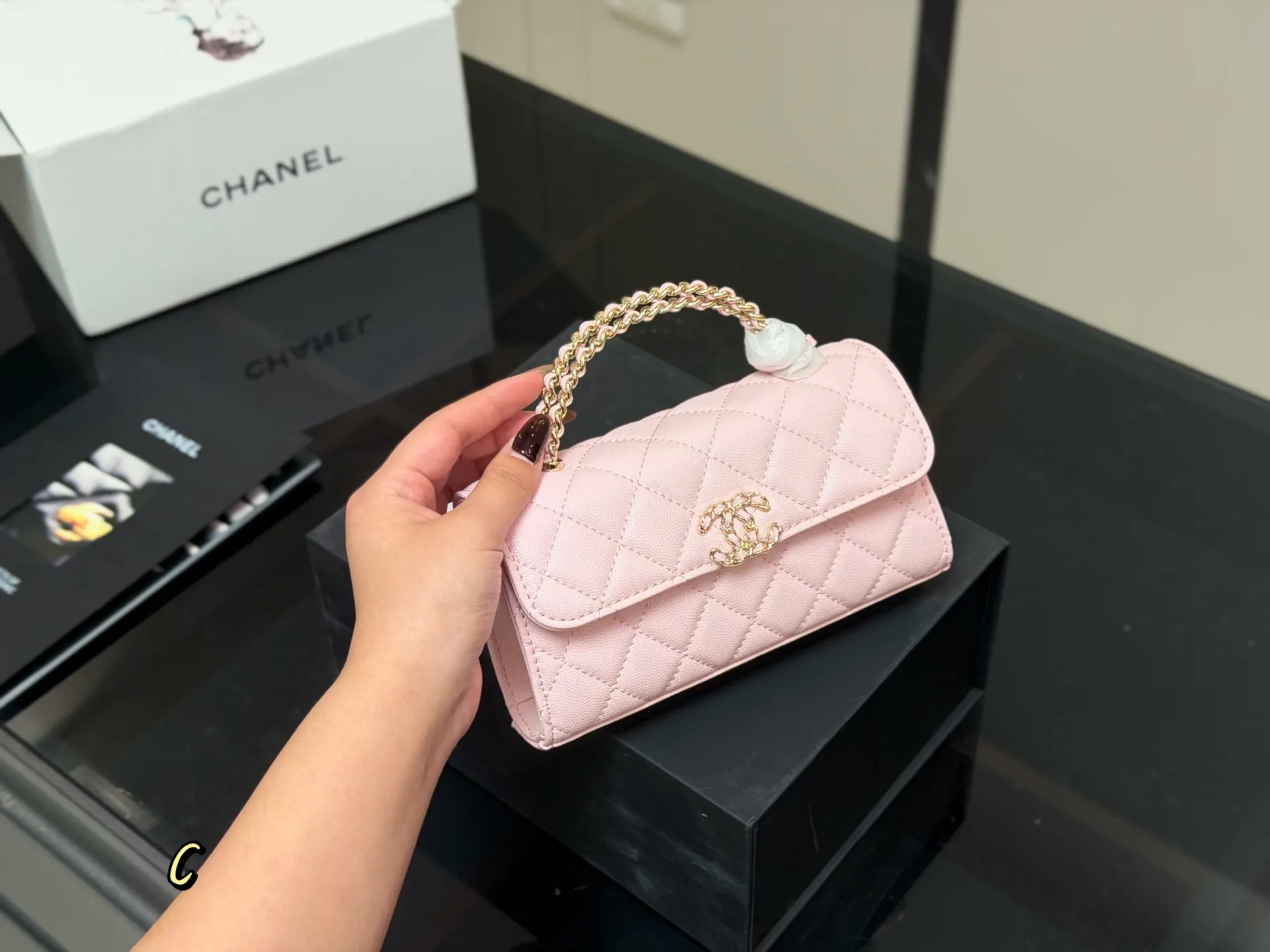 Chanel Top Handle Bag Commuter Leather