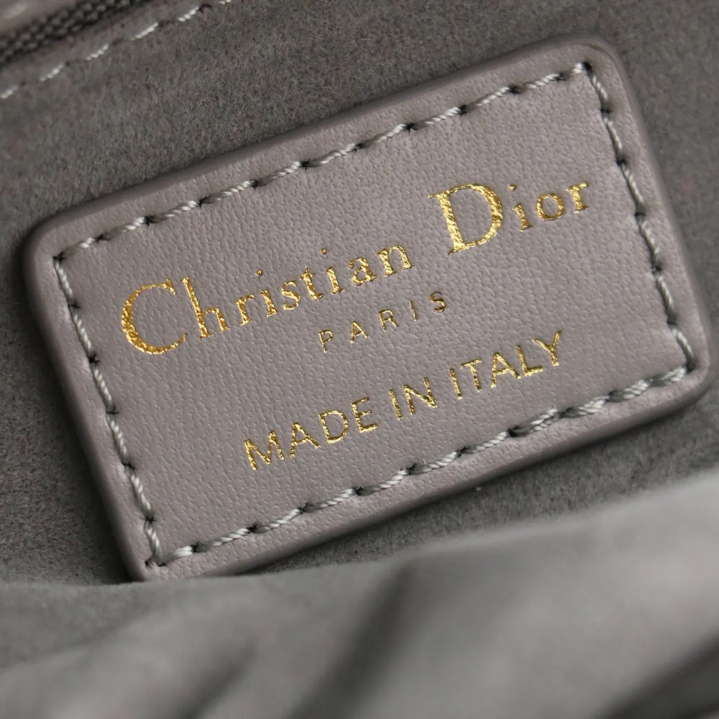 Dior Lady Dior 银灰色藤格纹手提斜挎包 迷你款 经典款