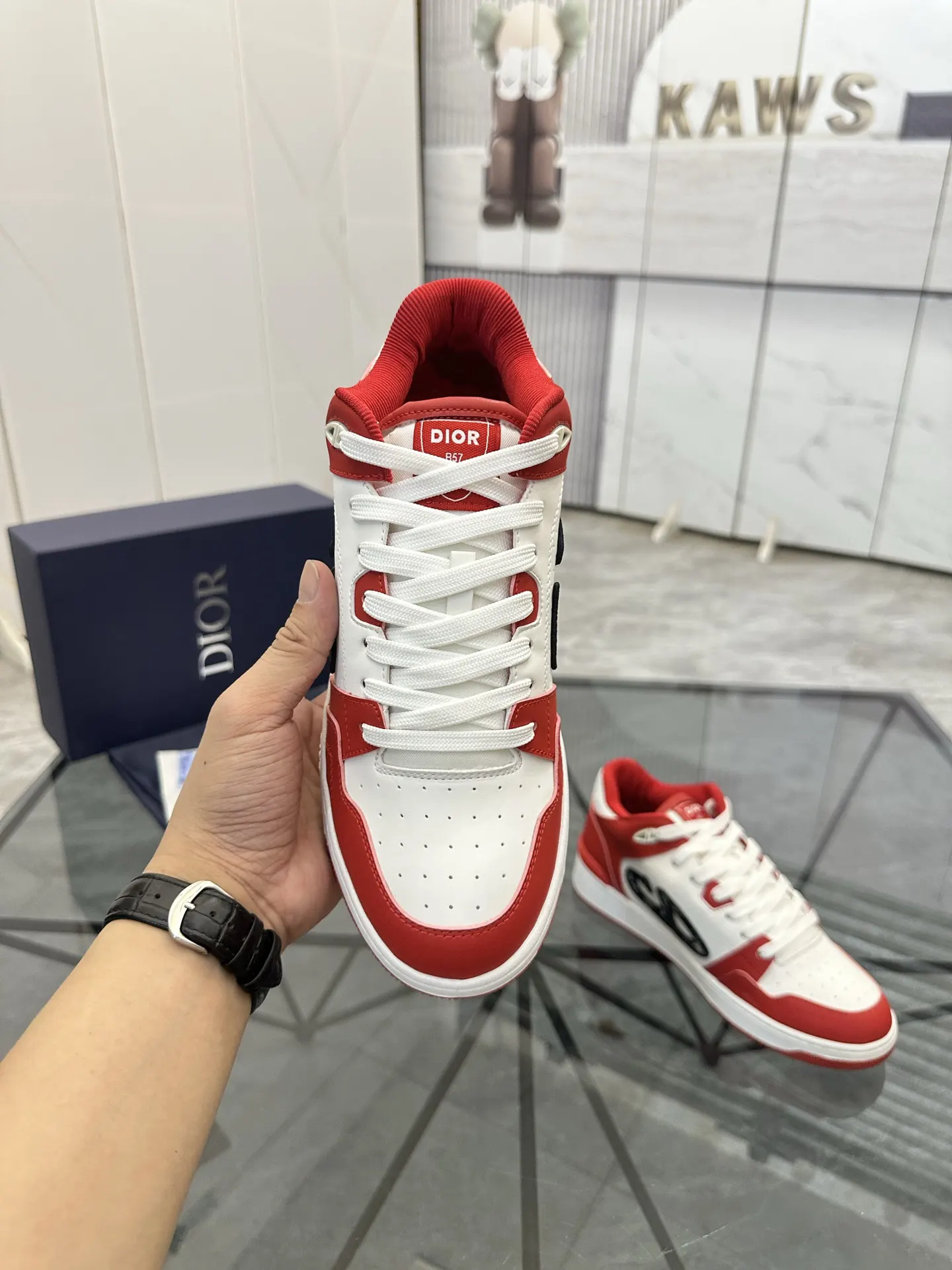Dior B57 Red/White Leather Sneakers Image 6 Dior B57 Red/White Leather Sneakers Image 6