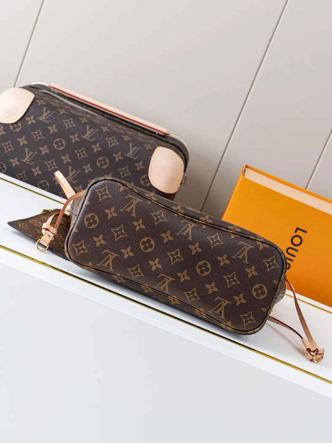 Neverfull 老花 牛皮 托特包 大容量托特款