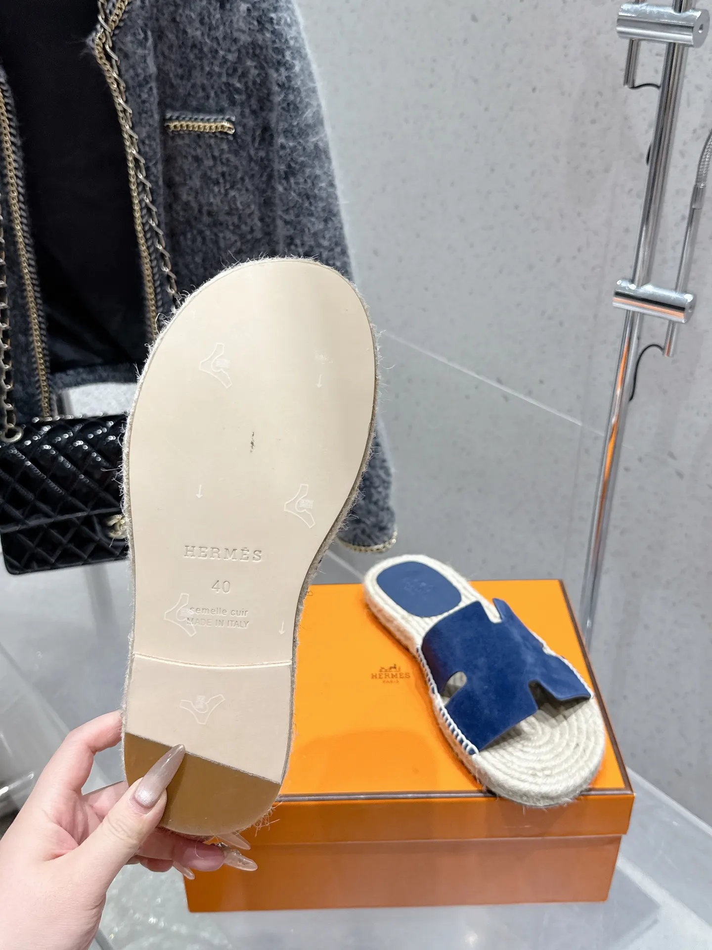 Hermès 牛皮 拖鞋 舒适