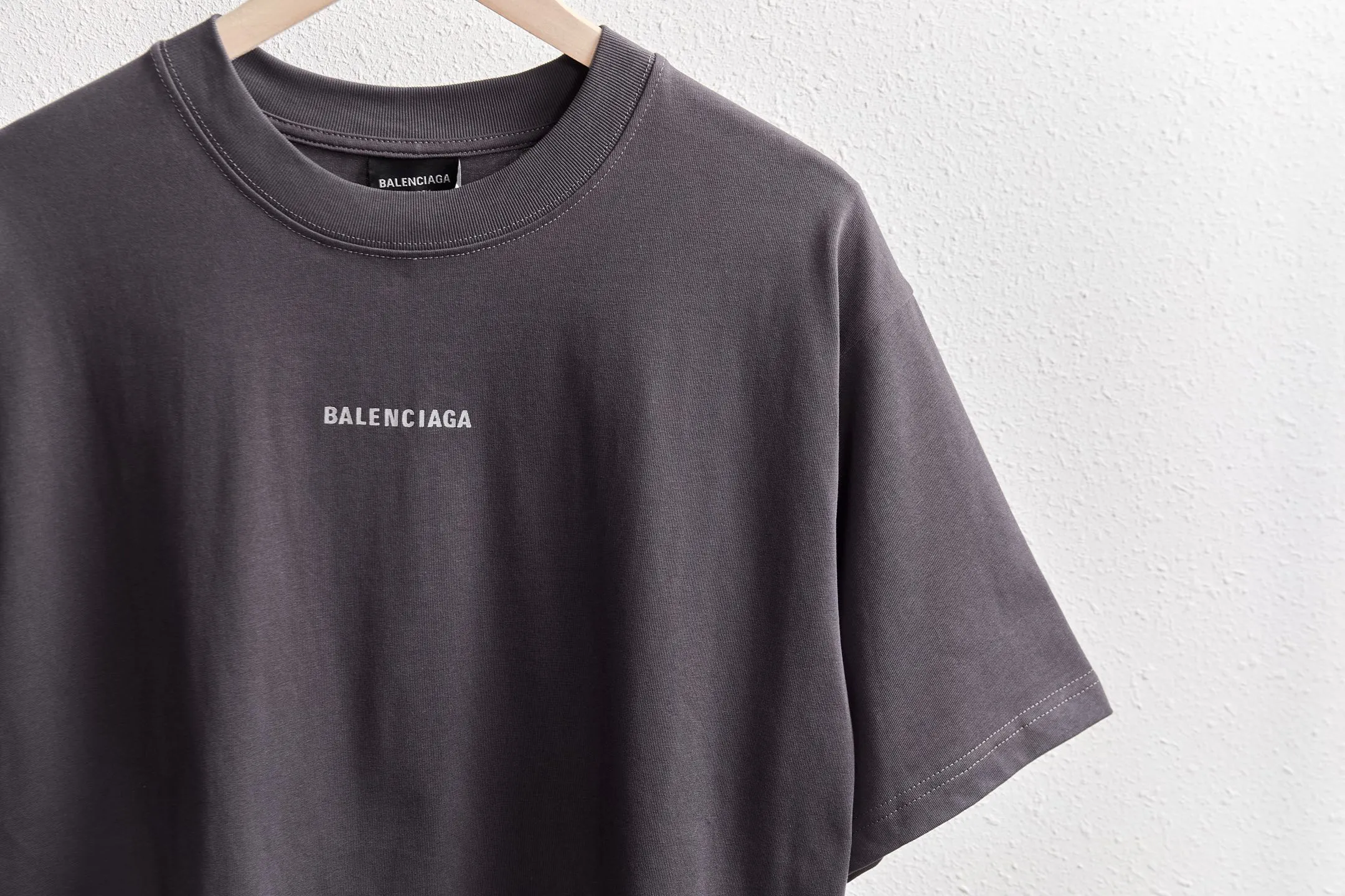 Balenciaga 灰色 印花 水洗 短袖T恤