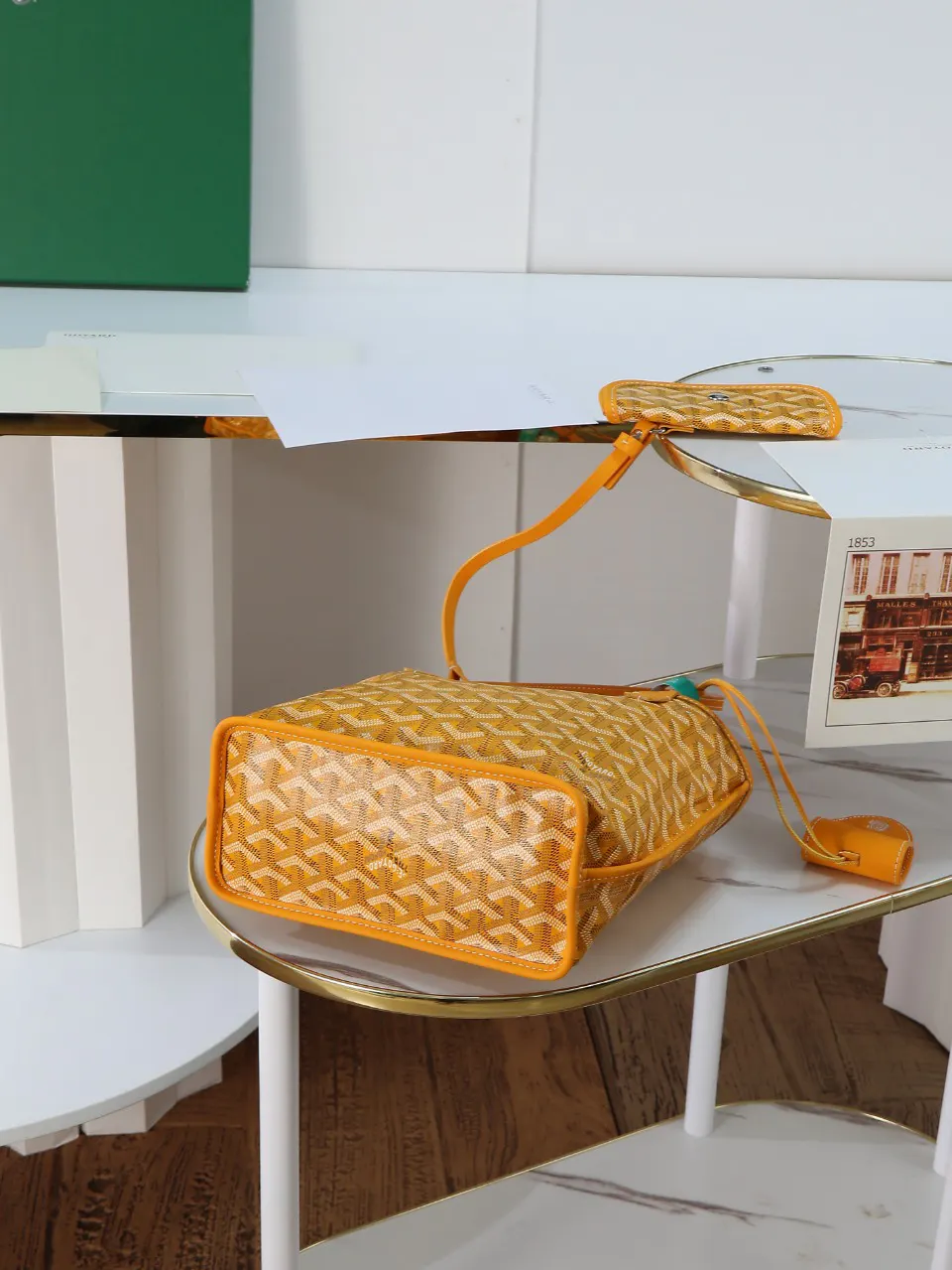 Goyard Yellow Hobo Shoulder Bag Vintage Leather