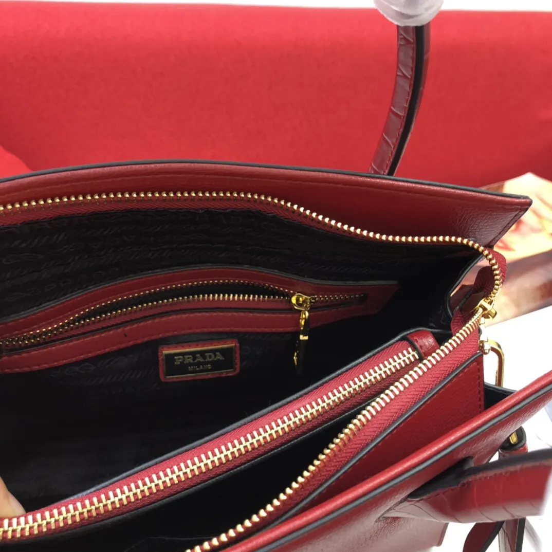 Prada Top Handle Bag Commuter Leather