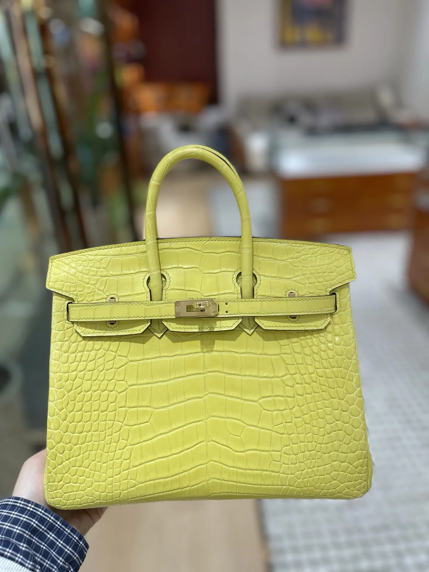Hermès Birkin 喜马拉雅鳄鱼纹压 鳄鱼纹牛皮 手提包 13cm