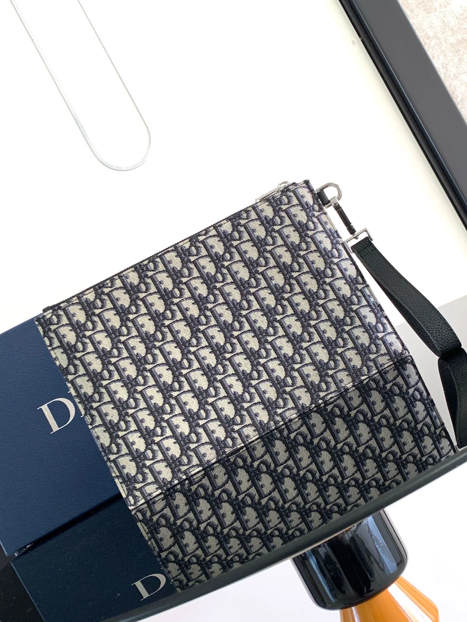 Dior 黑色 米色 牛皮 手拿包 精致手拿款