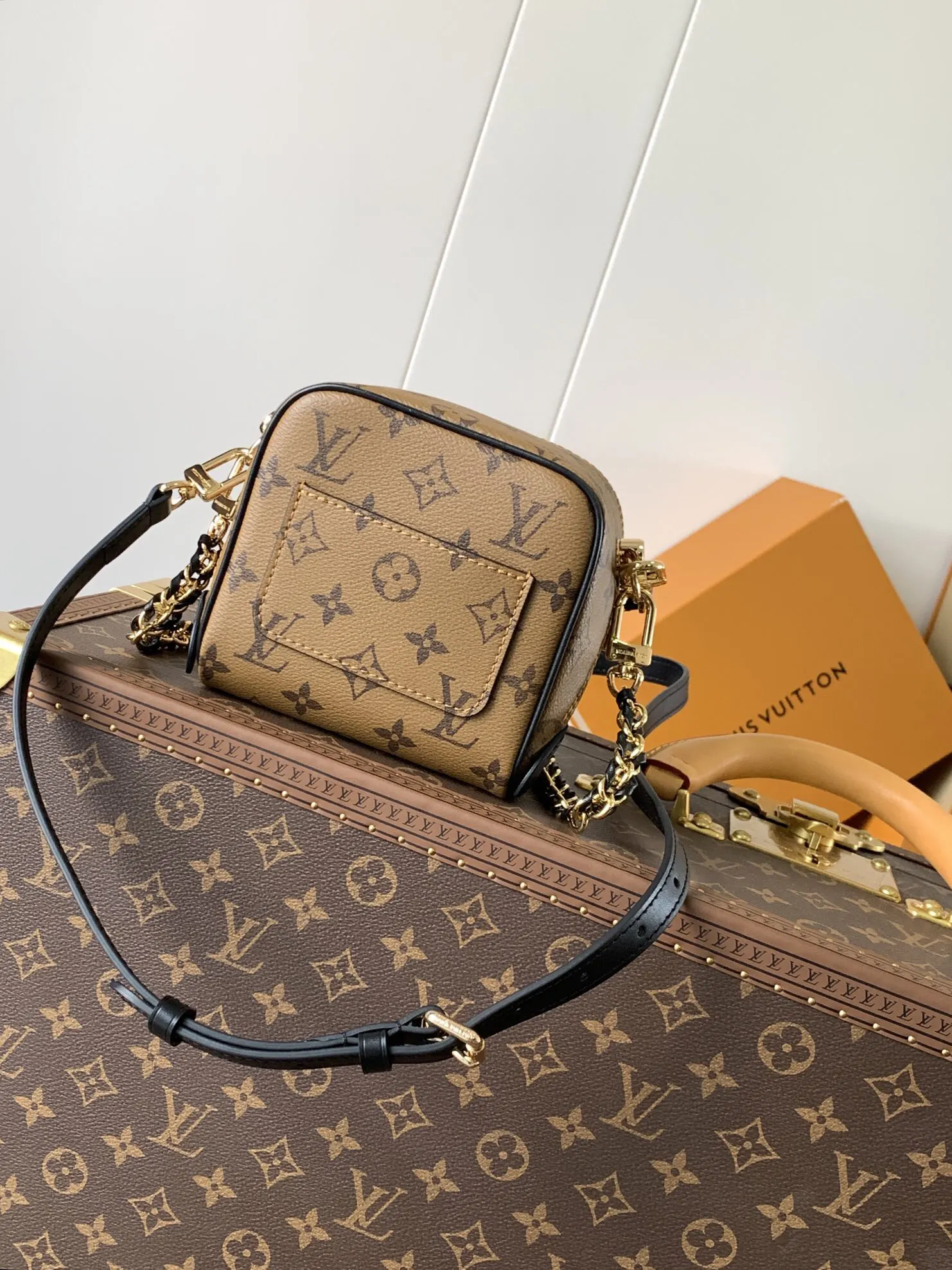 Monogram Chain Bag Leather
