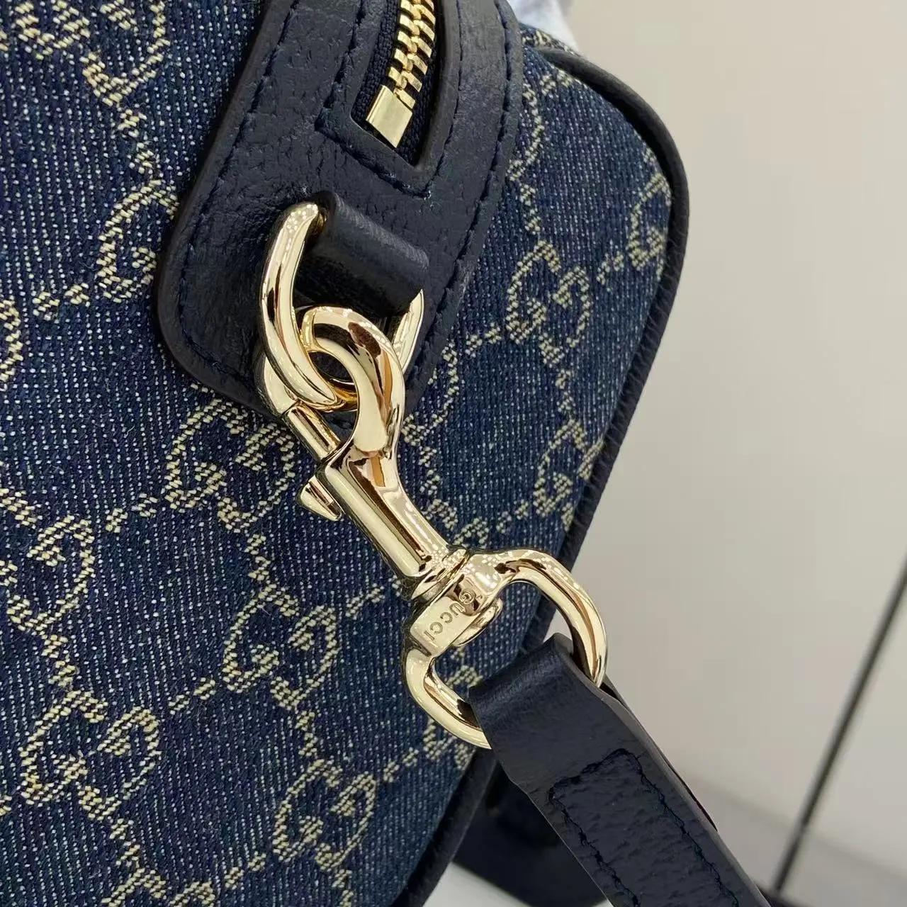 Gucci 棕色 蓝色 丹宁 旅行包 大容量旅行款
