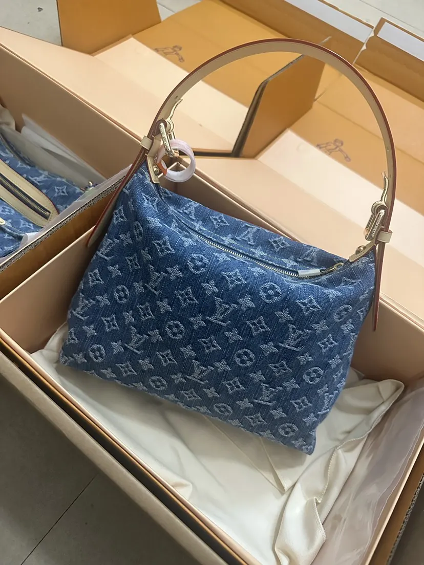 蓝色 BAGGY 手袋 腋下包 复古腋下背款