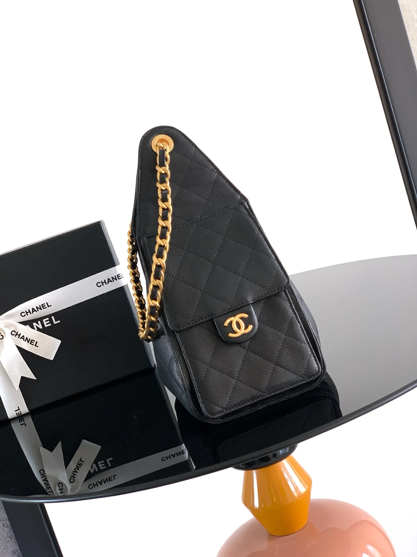 CHANEL Hobo 黑色 牛皮 腋下包 复古腋下背款