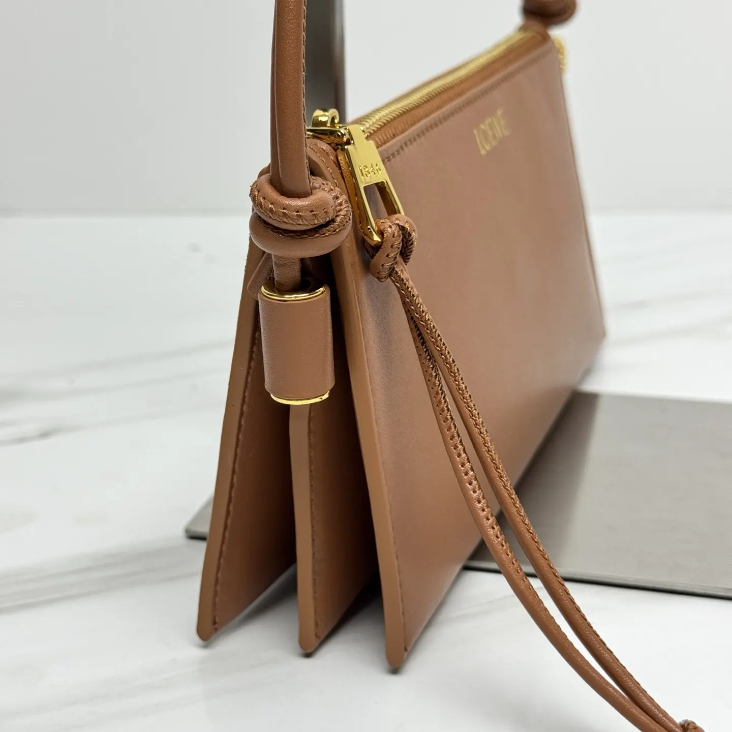 Gold Clutch Bag Leather