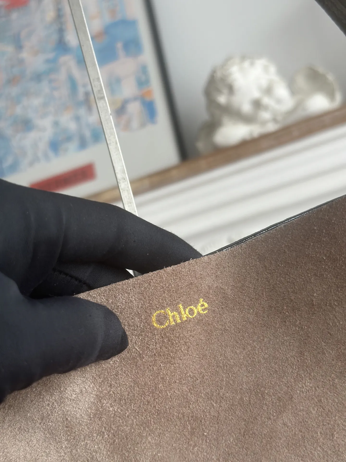 金色 麂皮 Chloe Spin系列麂皮托特包 大容量托特款