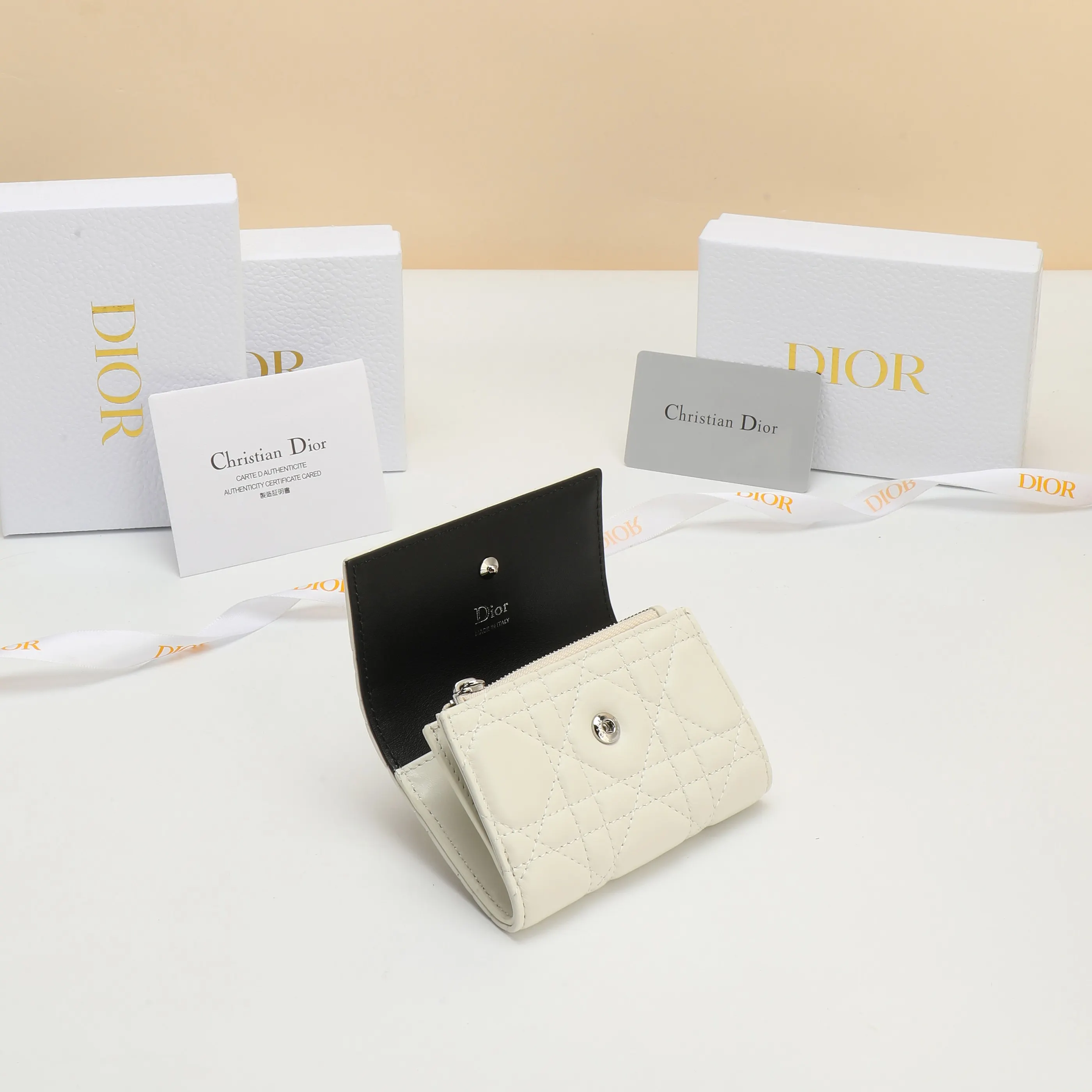 Dior Lady Dior Black Leather Wallet Image 6 Dior Lady Dior Black Leather Wallet Image 6