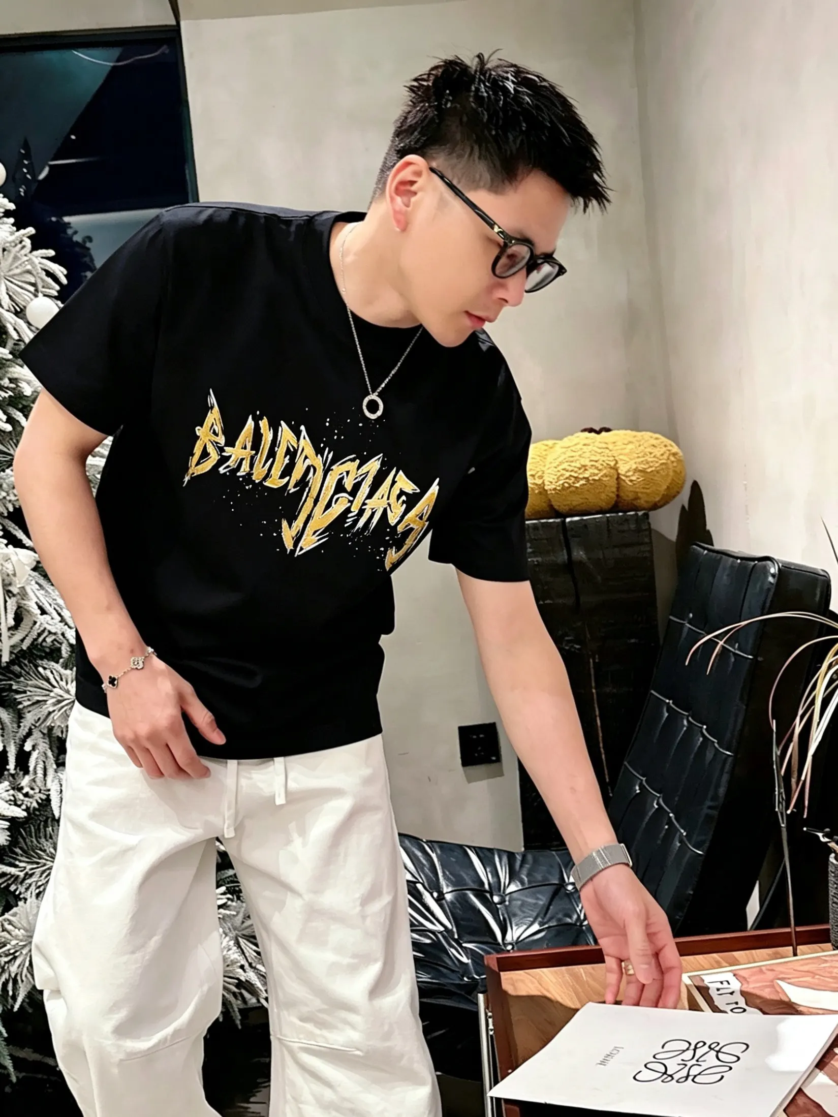Balenciaga 2026 Spring Summer Logo Letter Short Sleeve T-Shirt Street