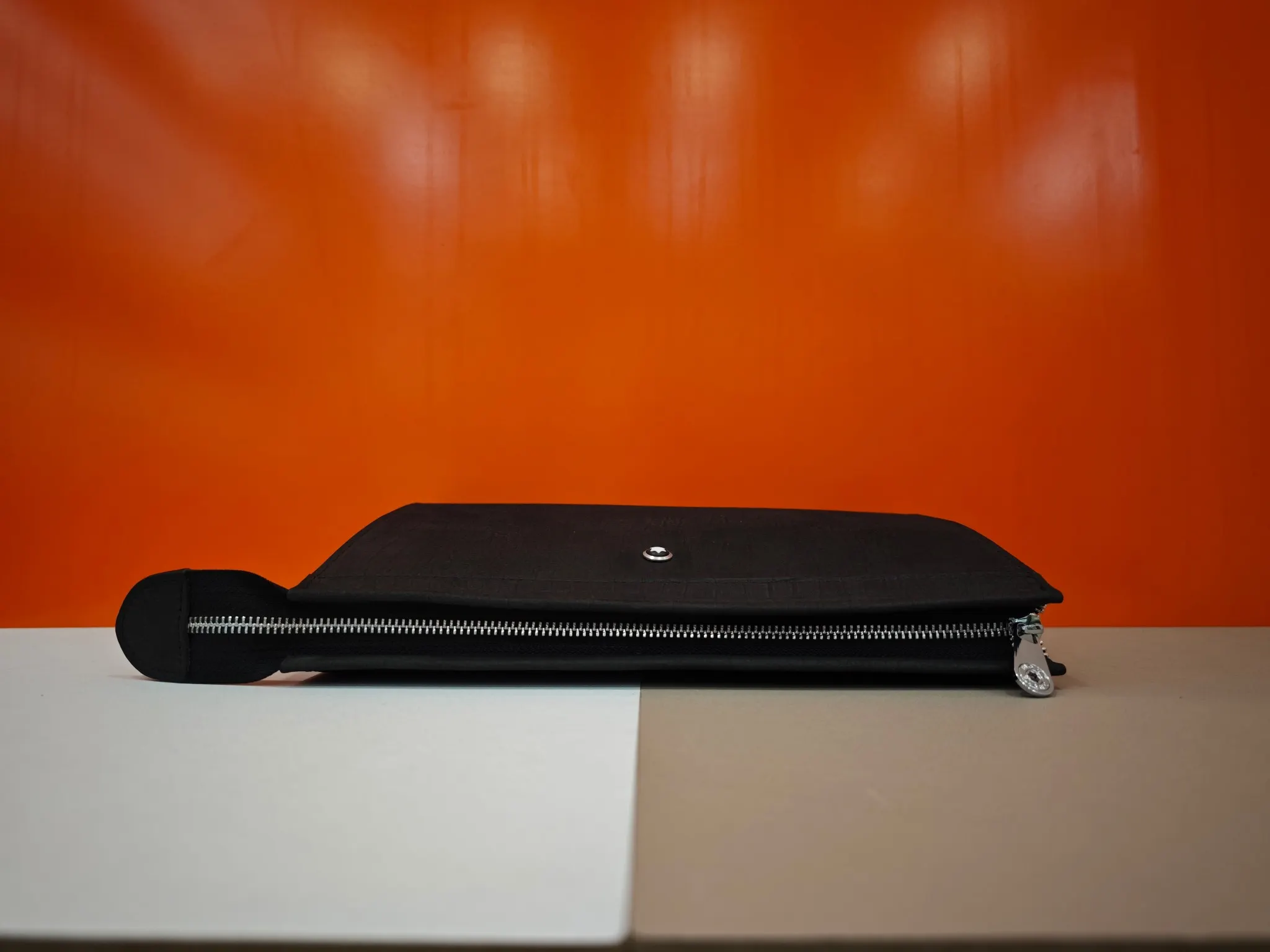 Black Blue Clutch Bag Leather