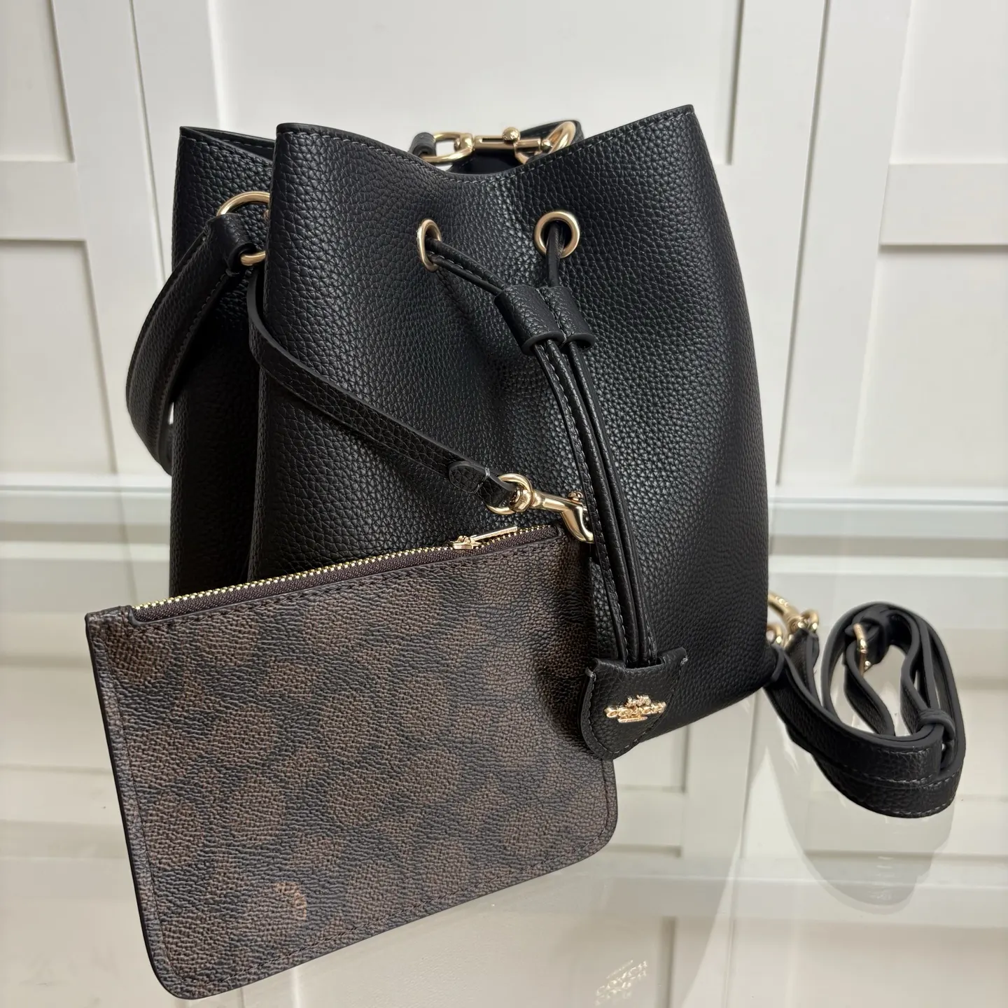 Coach 老花 奥莱女士老花ROWAN通勤 手提包 通勤手提款