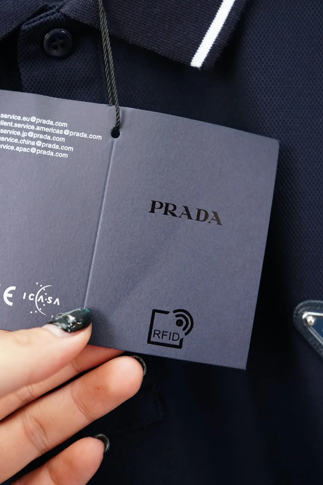 PRADA 棉质 牛仔 刺绣 短袖T恤 休闲百搭款