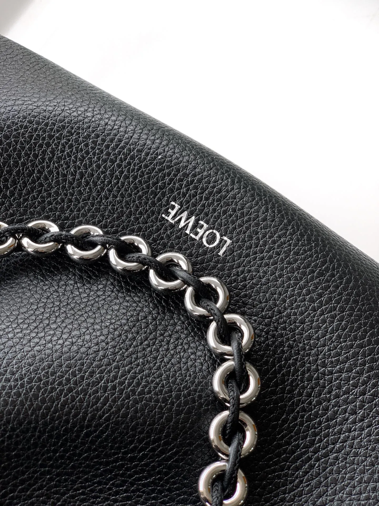 黑色 皮革 中号鹿皮革 Flamenco Purse 手拿 鏈條包 精致鏈條款