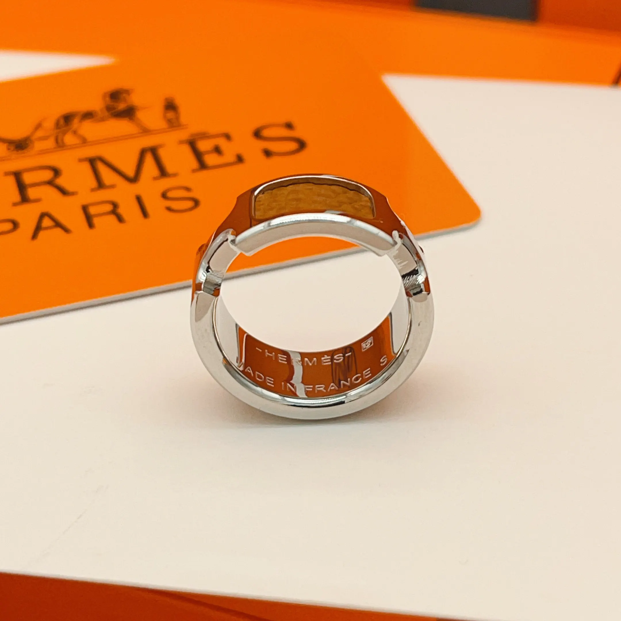 Hermès Brown Leather Ring